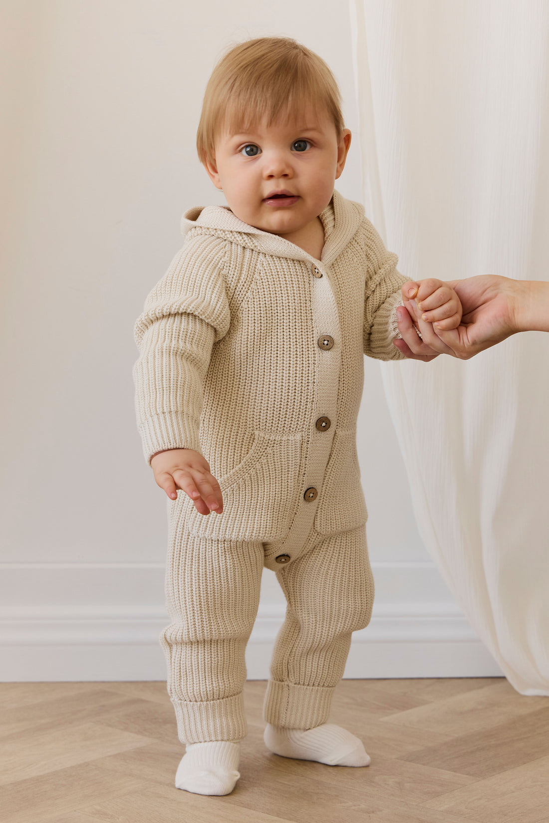 Bear Knit Onepiece - Vanilla Childrens Onepiece from Jamie Kay NZ