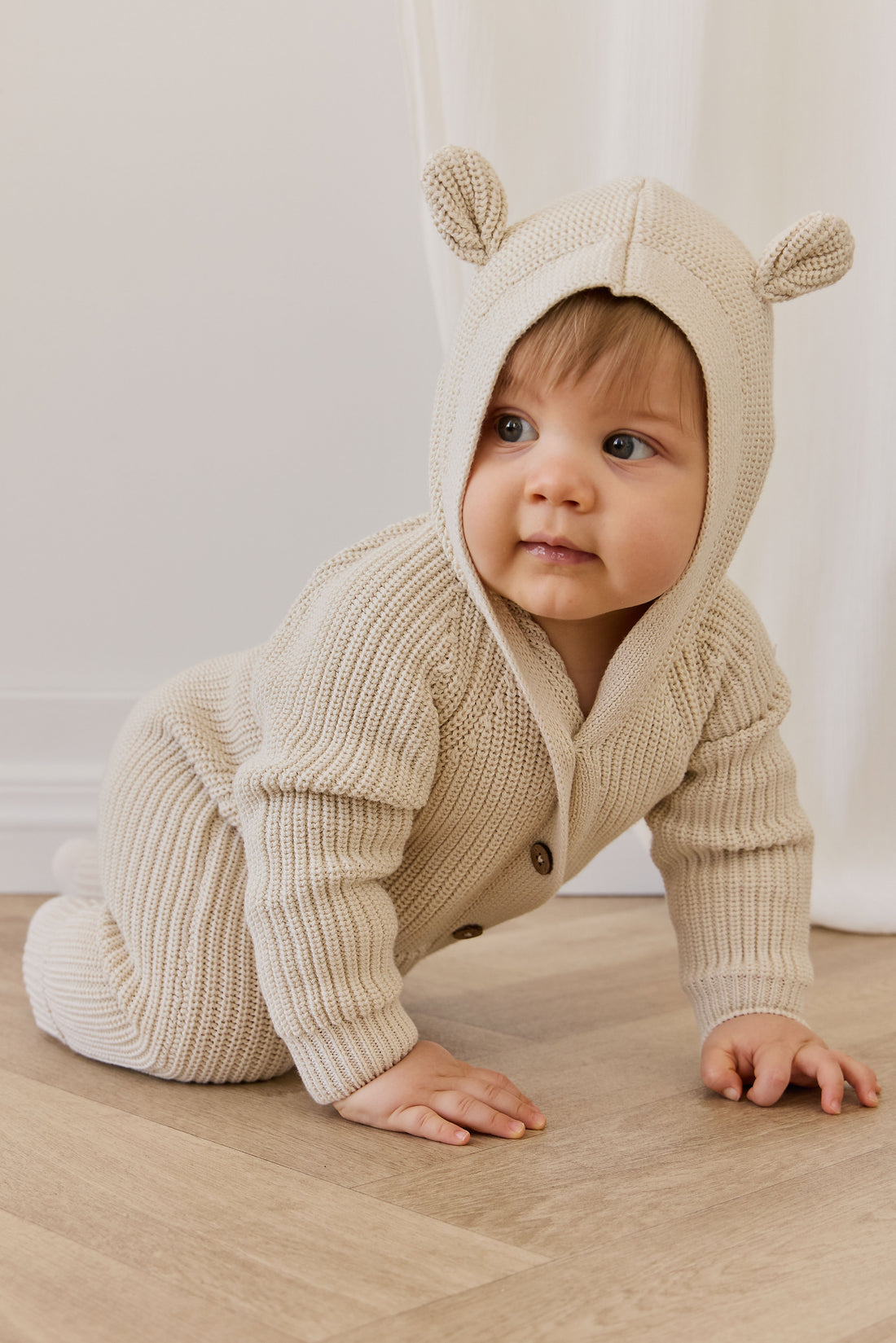 Bear Knit Onepiece - Vanilla Childrens Onepiece from Jamie Kay NZ