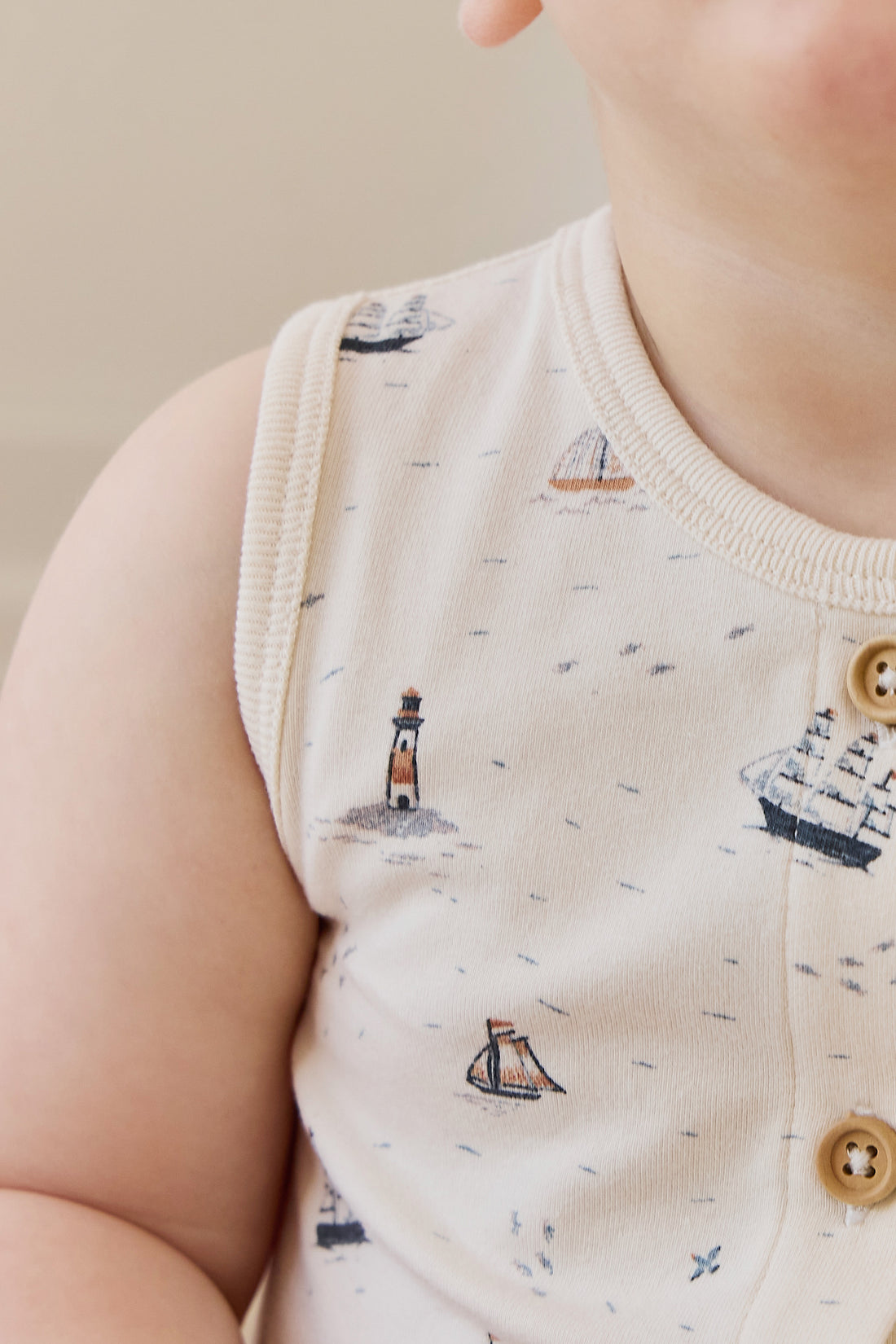 Organic Cotton Rupert Onepiece - Sailing Day Childrens Onepiece from Jamie Kay NZ