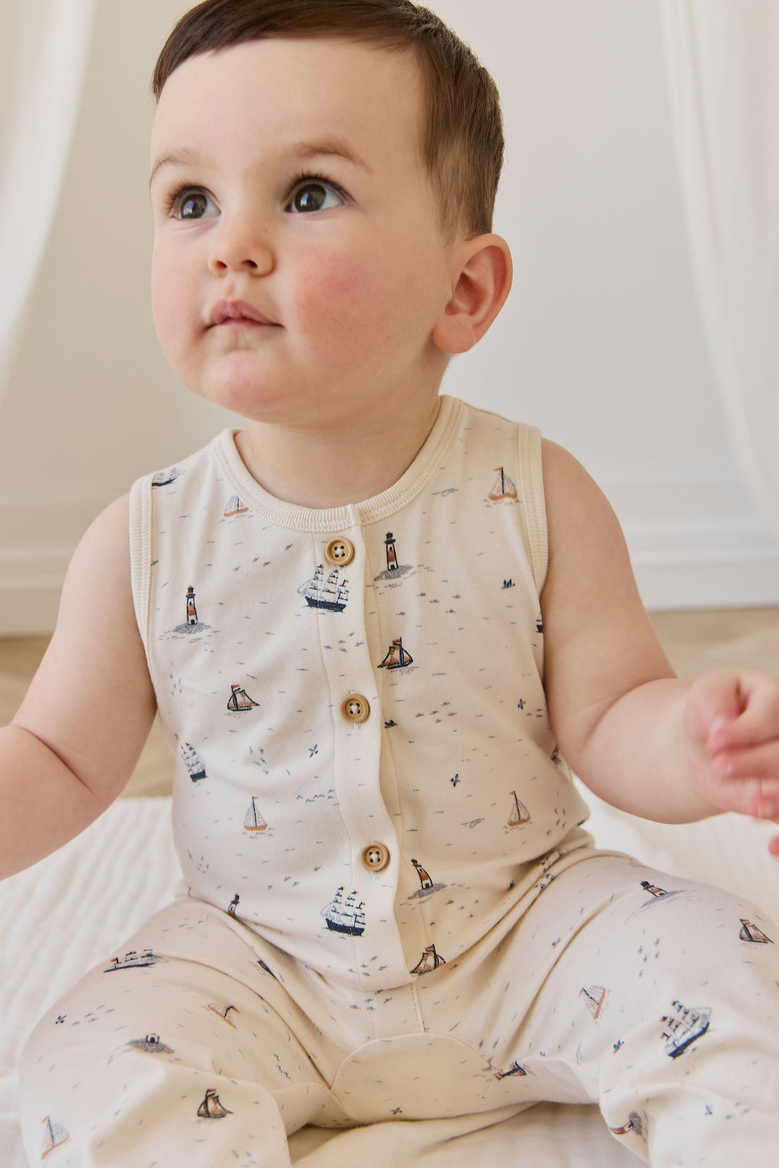 Organic Cotton Rupert Onepiece - Sailing Day Childrens Onepiece from Jamie Kay NZ