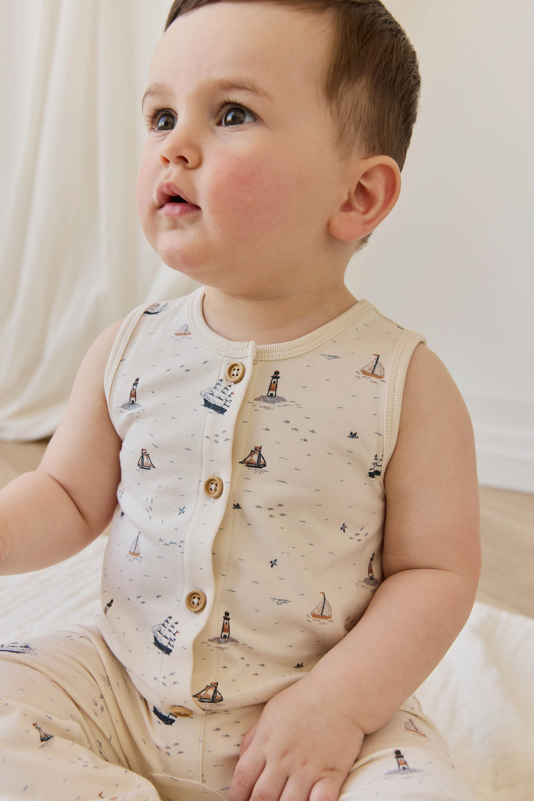 Organic Cotton Rupert Onepiece - Sailing Day Childrens Onepiece from Jamie Kay NZ