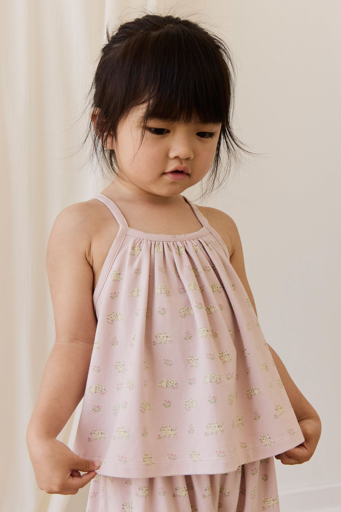Organic Cotton Viola Pyjama Set - Moon Floral Mauve Childrens Pyjamas from Jamie Kay NZ