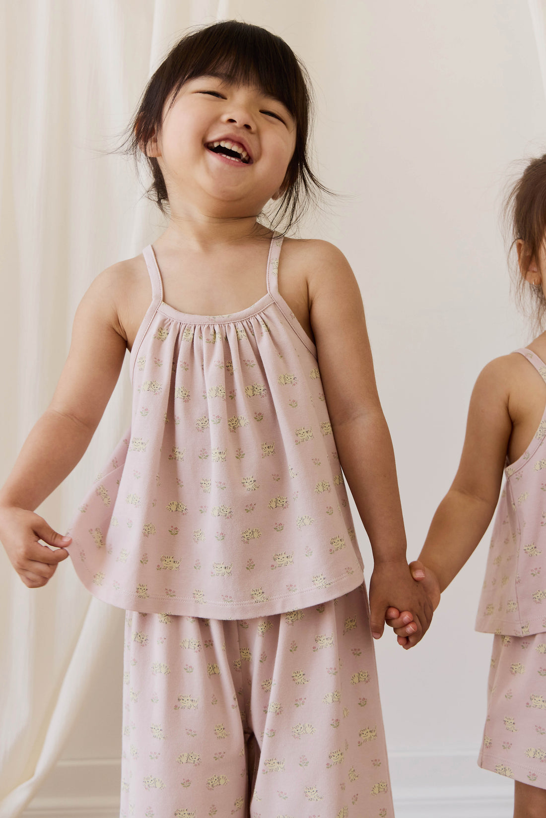 Organic Cotton Viola Pyjama Set - Moon Floral Mauve Childrens Pyjamas from Jamie Kay NZ