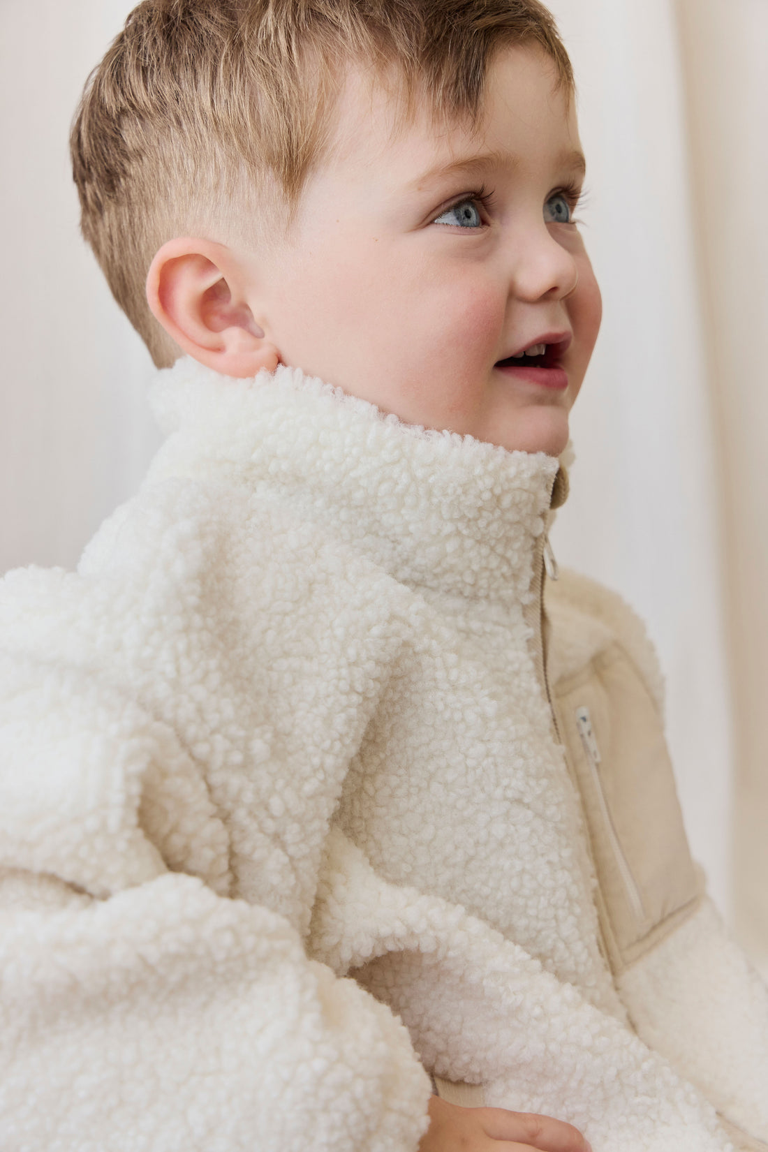 Ezra Sherpa Jacket - Natural Childrens Jacket from Jamie Kay NZ