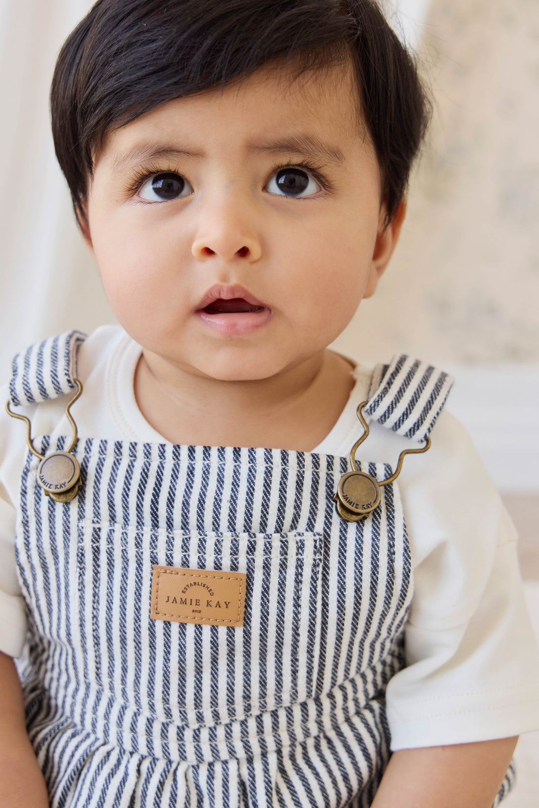 Pax Playsuit - Sailor Stripe Eclipse/Cloud Childrens Playsuit from Jamie Kay NZ