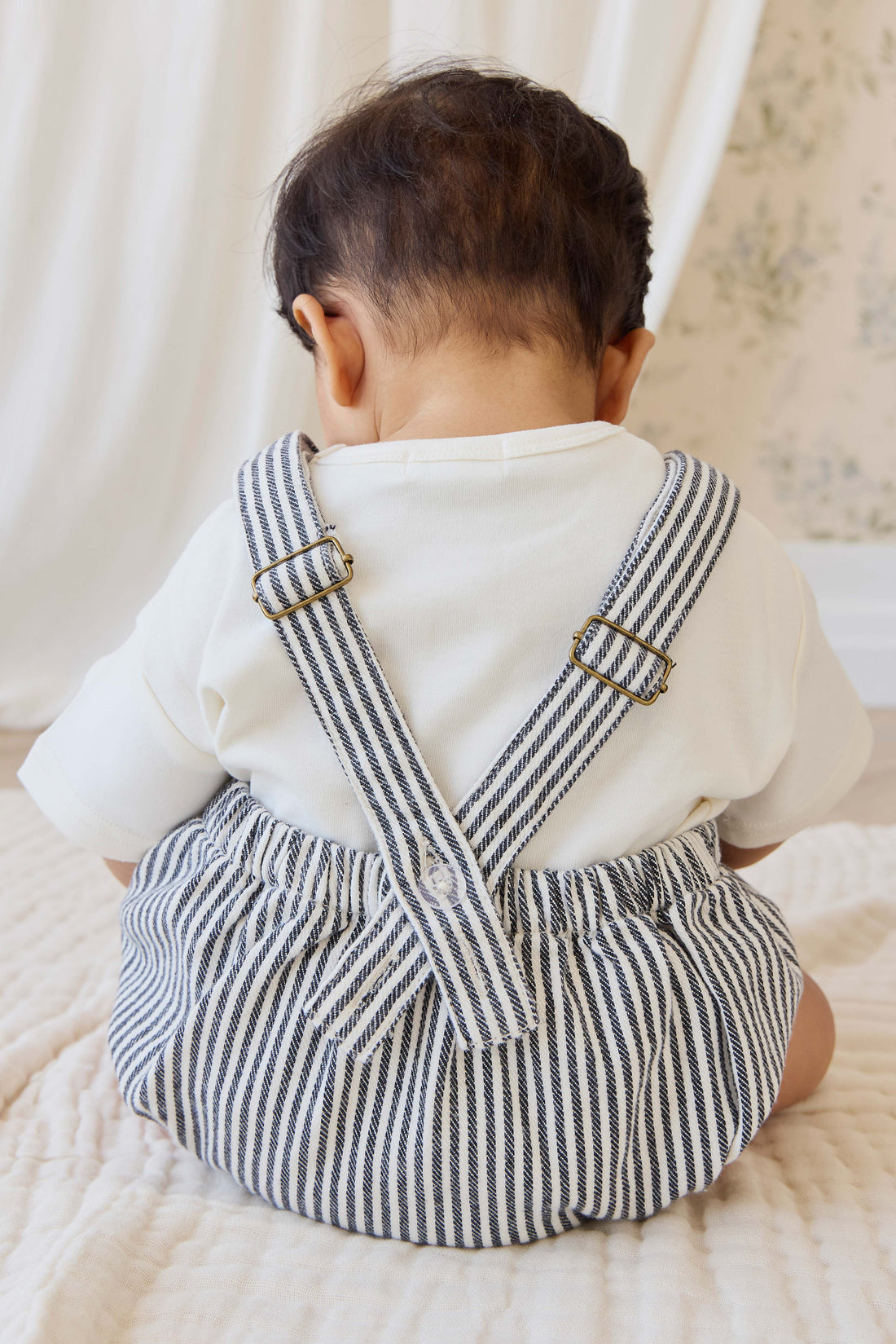 Pax Playsuit - Sailor Stripe Eclipse/Cloud Childrens Playsuit from Jamie Kay NZ