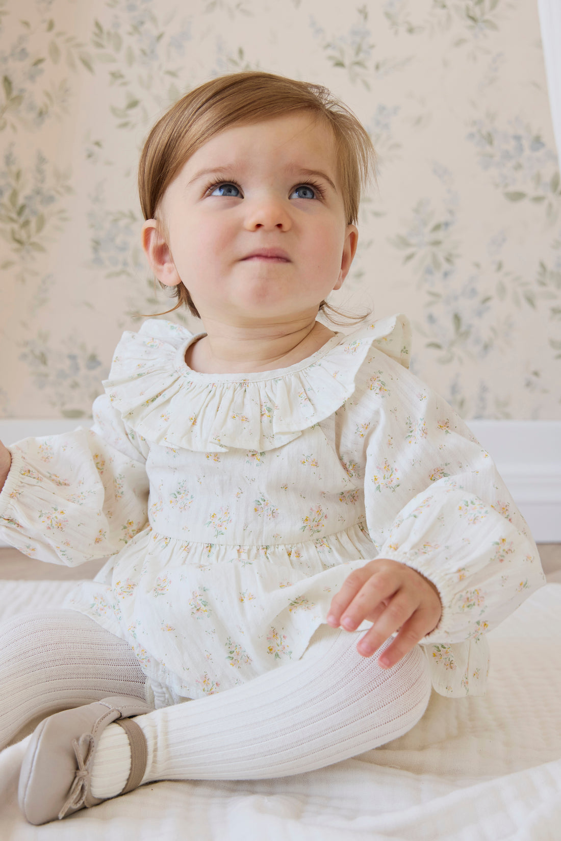 Organic Cotton Cecil Playsuit - Justine Parchment Childrens Playsuit from Jamie Kay NZ