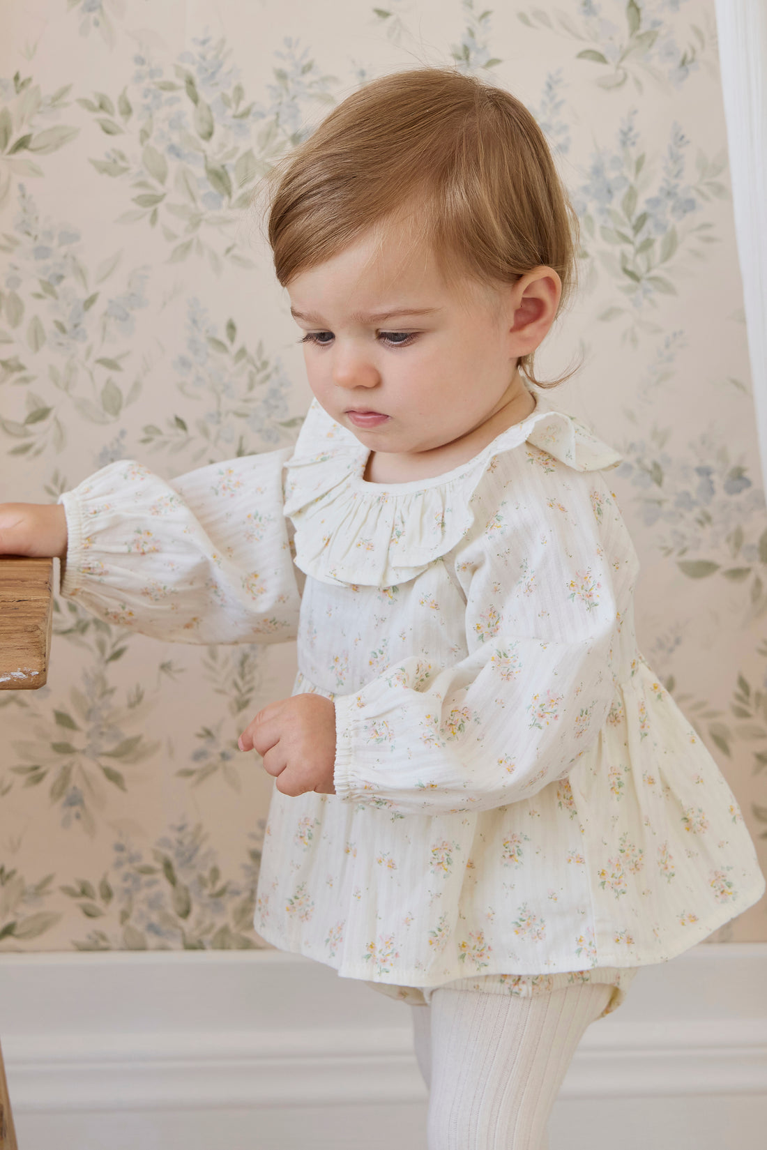 Organic Cotton Cecil Playsuit - Justine Parchment Childrens Playsuit from Jamie Kay NZ