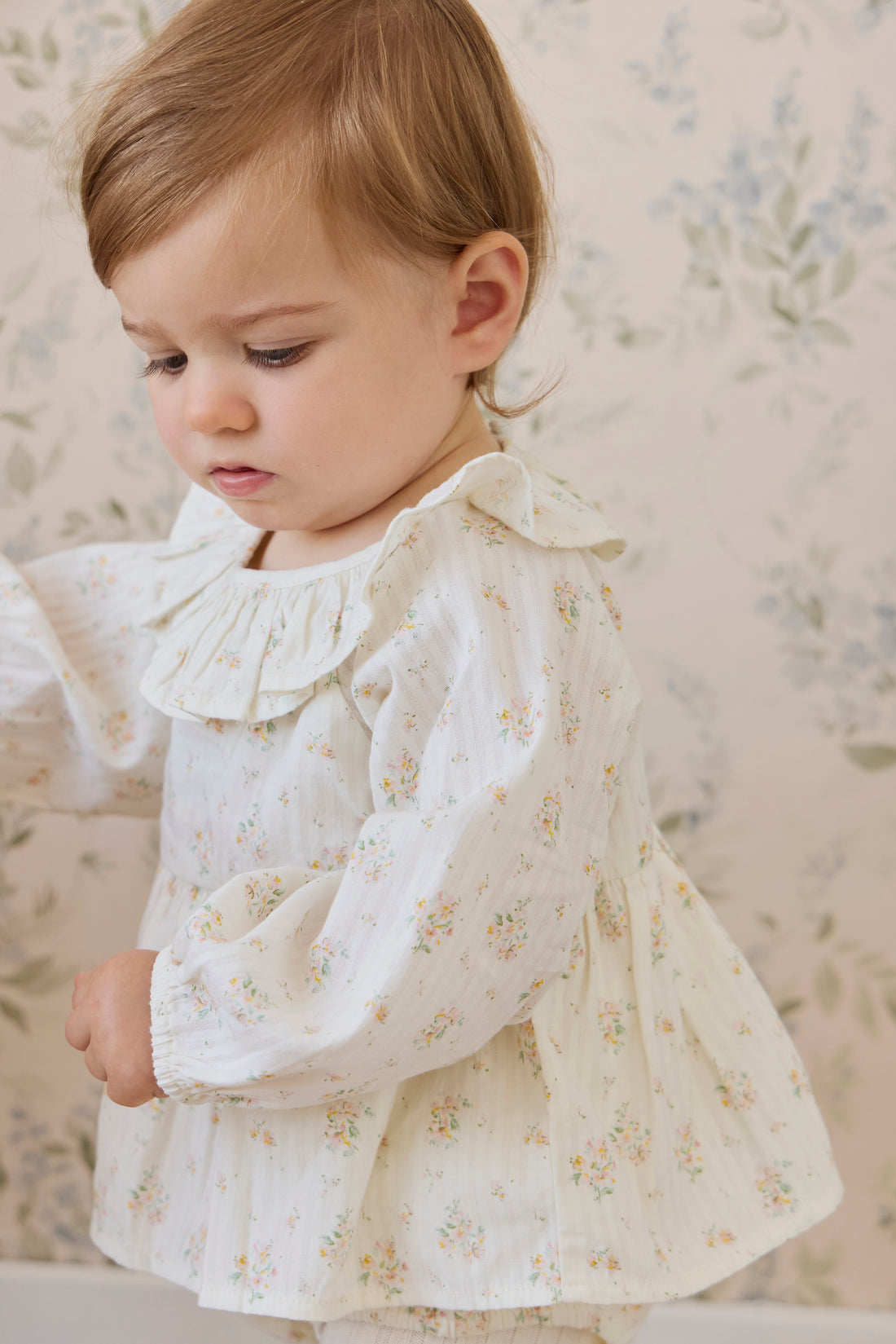 Organic Cotton Cecil Playsuit - Justine Parchment Childrens Playsuit from Jamie Kay NZ