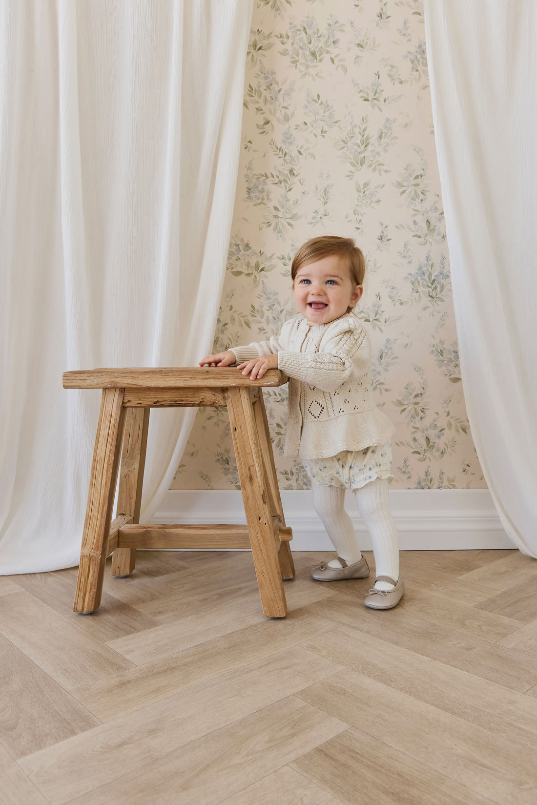 Organic Cotton Muslin Frill Bloomer - Molly Blue Childrens Bloomer from Jamie Kay NZ