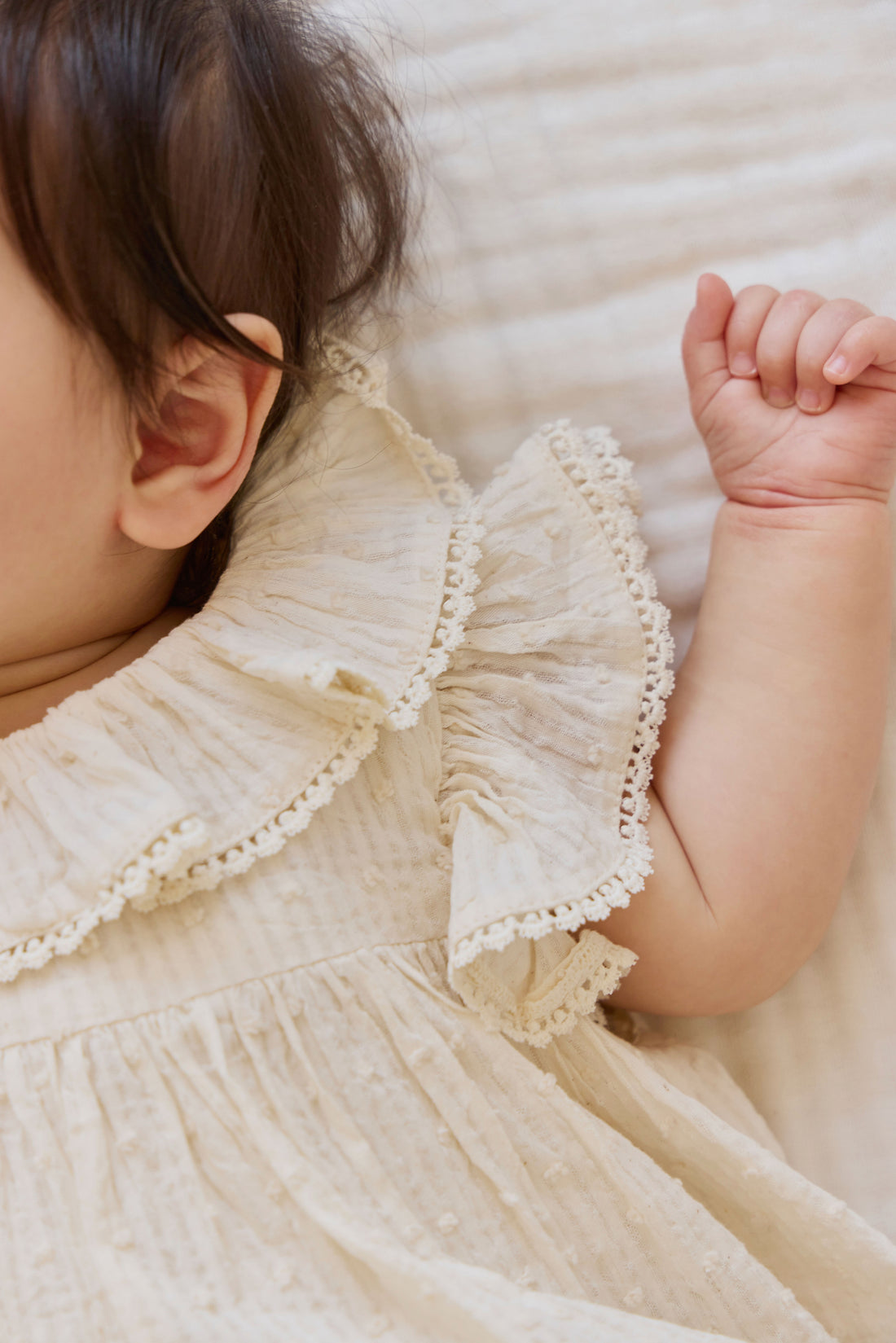 Organic Cotton Frannie Playsuit - Parchment Childrens Playsuit from Jamie Kay NZ