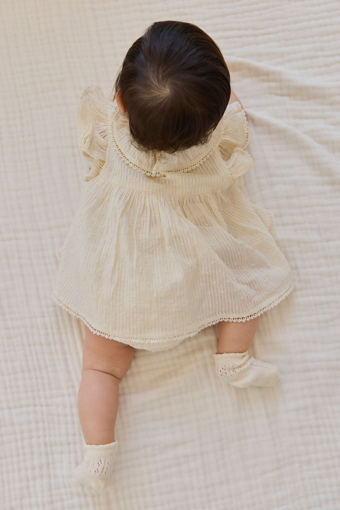 Organic Cotton Frannie Playsuit - Parchment Childrens Playsuit from Jamie Kay NZ
