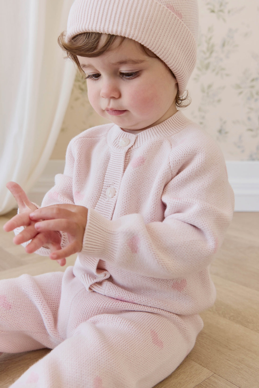 Kate Legging - Kate Heart Jacquard Cotton Candy Childrens Legging from Jamie Kay NZ