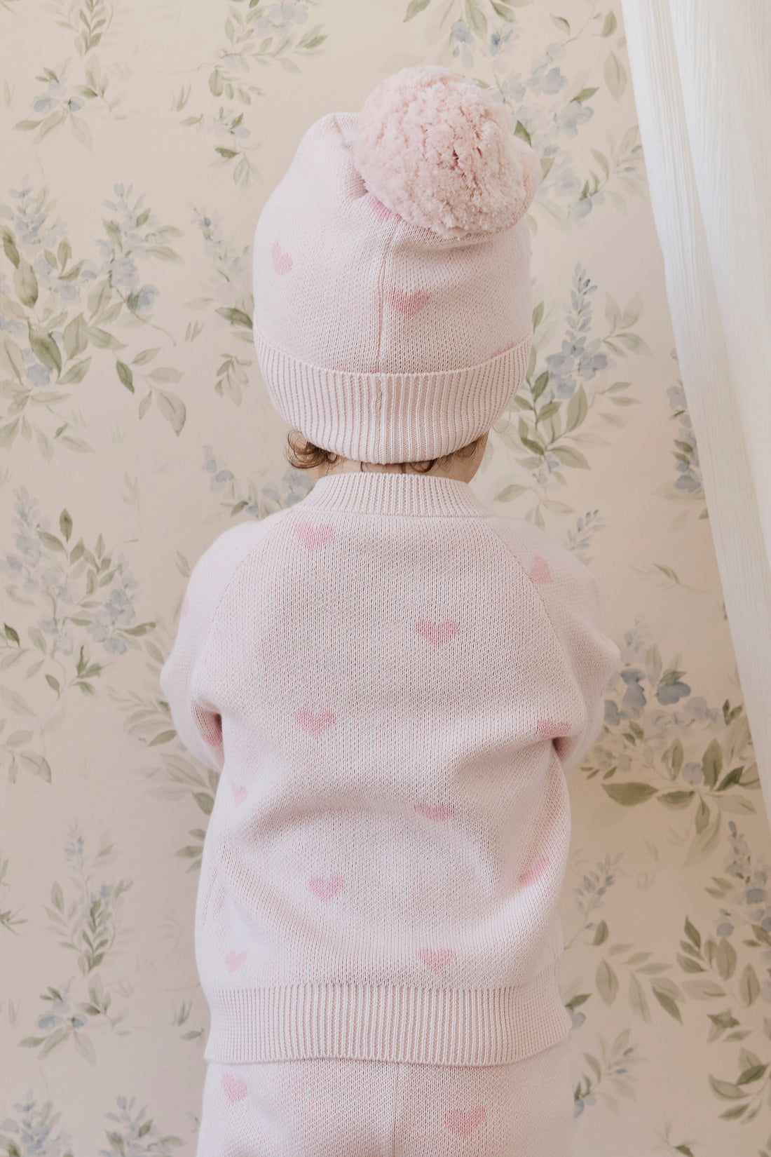 Kate Hat - Kate Heart Jacquard Cotton Candy Childrens Hat from Jamie Kay NZ