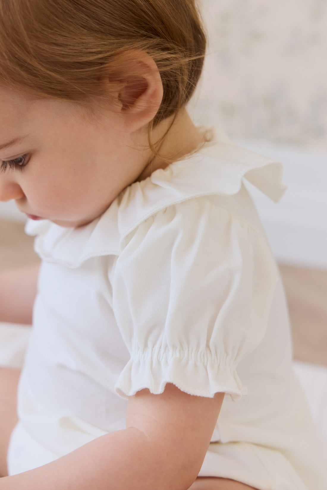 Pima Cotton Livvy Bodysuit - Parchment Childrens Bodysuit from Jamie Kay NZ