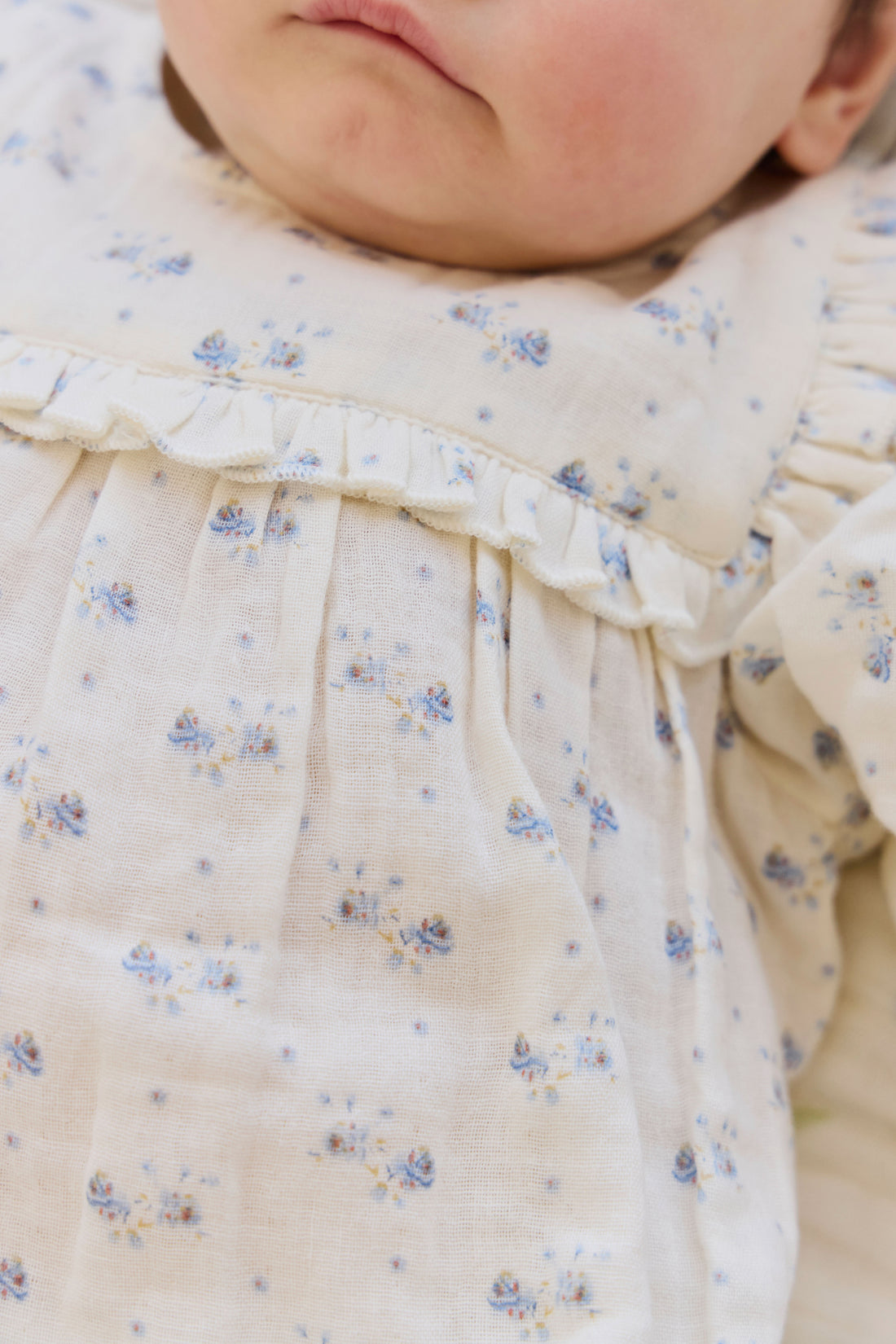 Organic Cotton Muslin Frances Playsuit - Molly Blue Childrens Playsuit from Jamie Kay NZ