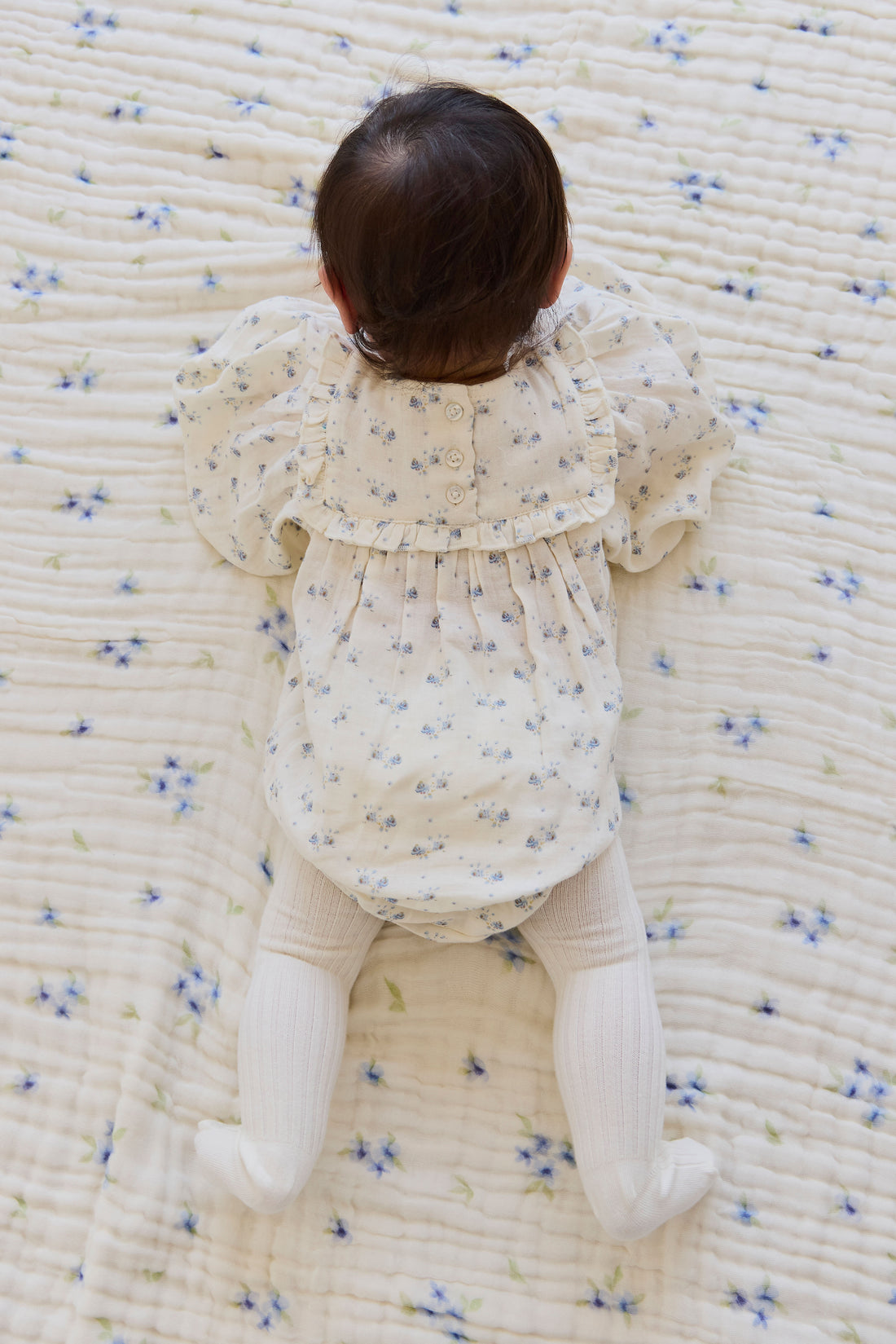 Organic Cotton Muslin Frances Playsuit - Molly Blue Childrens Playsuit from Jamie Kay NZ