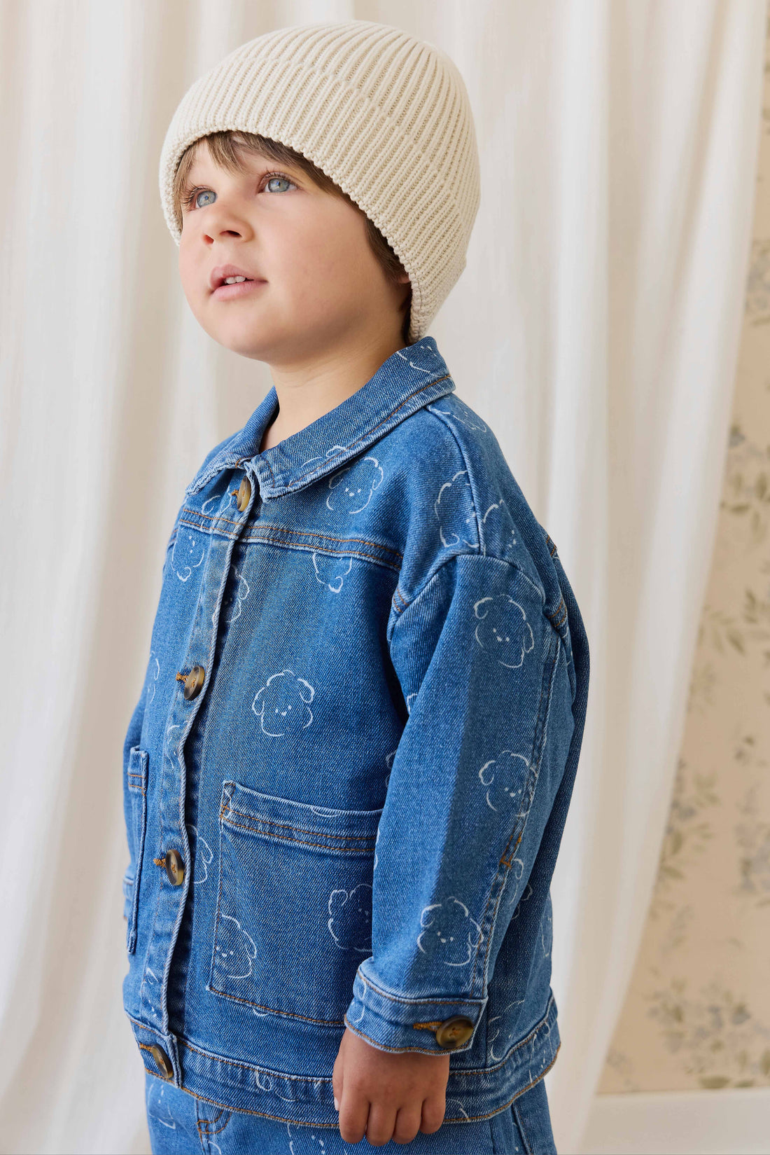 Leon Knitted Beanie - Vanilla Childrens Beanie from Jamie Kay NZ