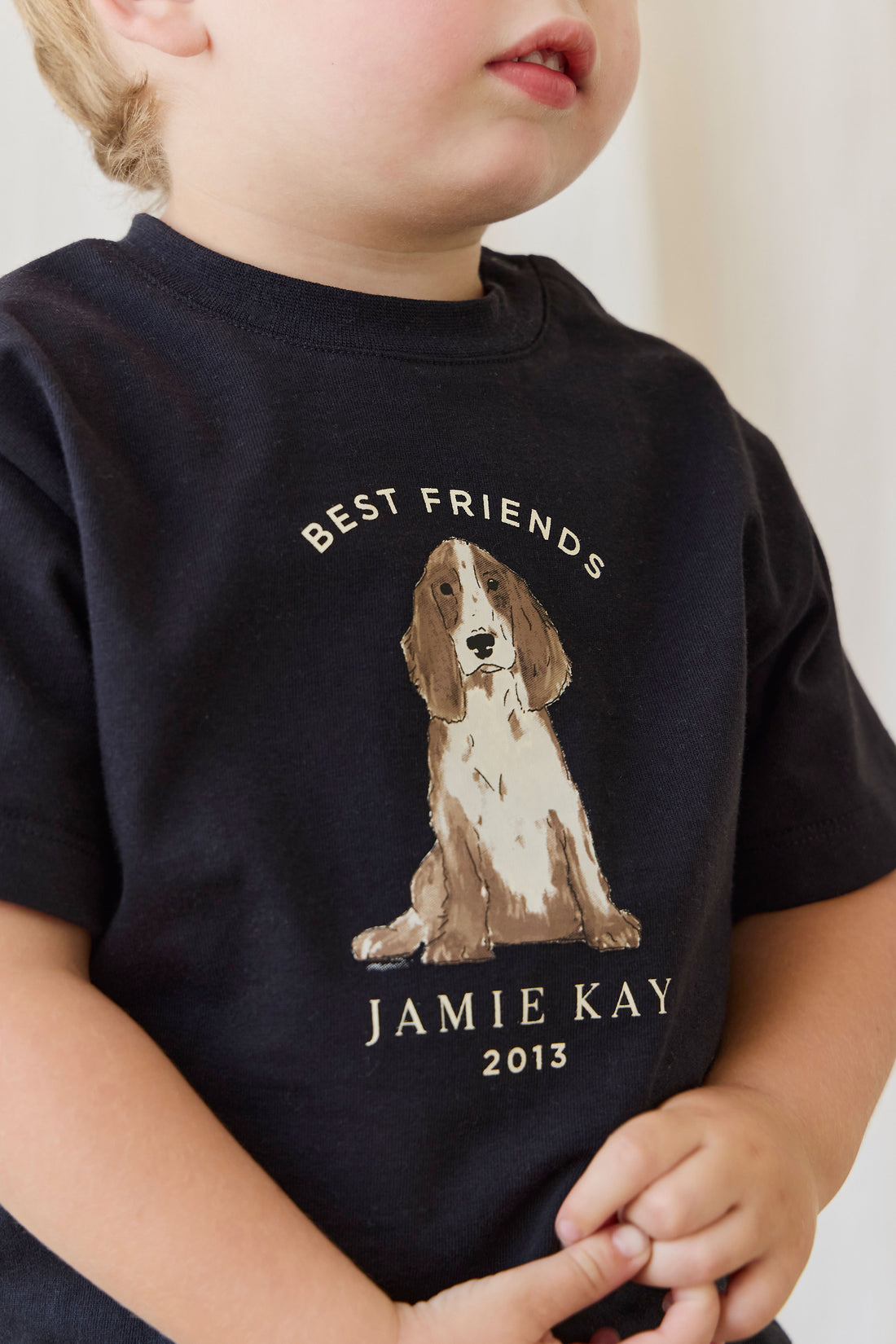 Organic Cotton Bjorn Tee - Dark Navy Best Friends Childrens Top from Jamie Kay NZ