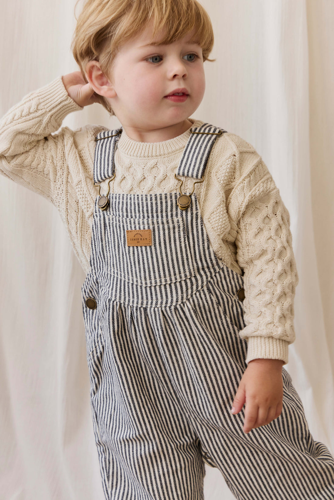Cecil Overall - Sailor Stripe Eclipse/Cloud Childrens Overall from Jamie Kay NZ