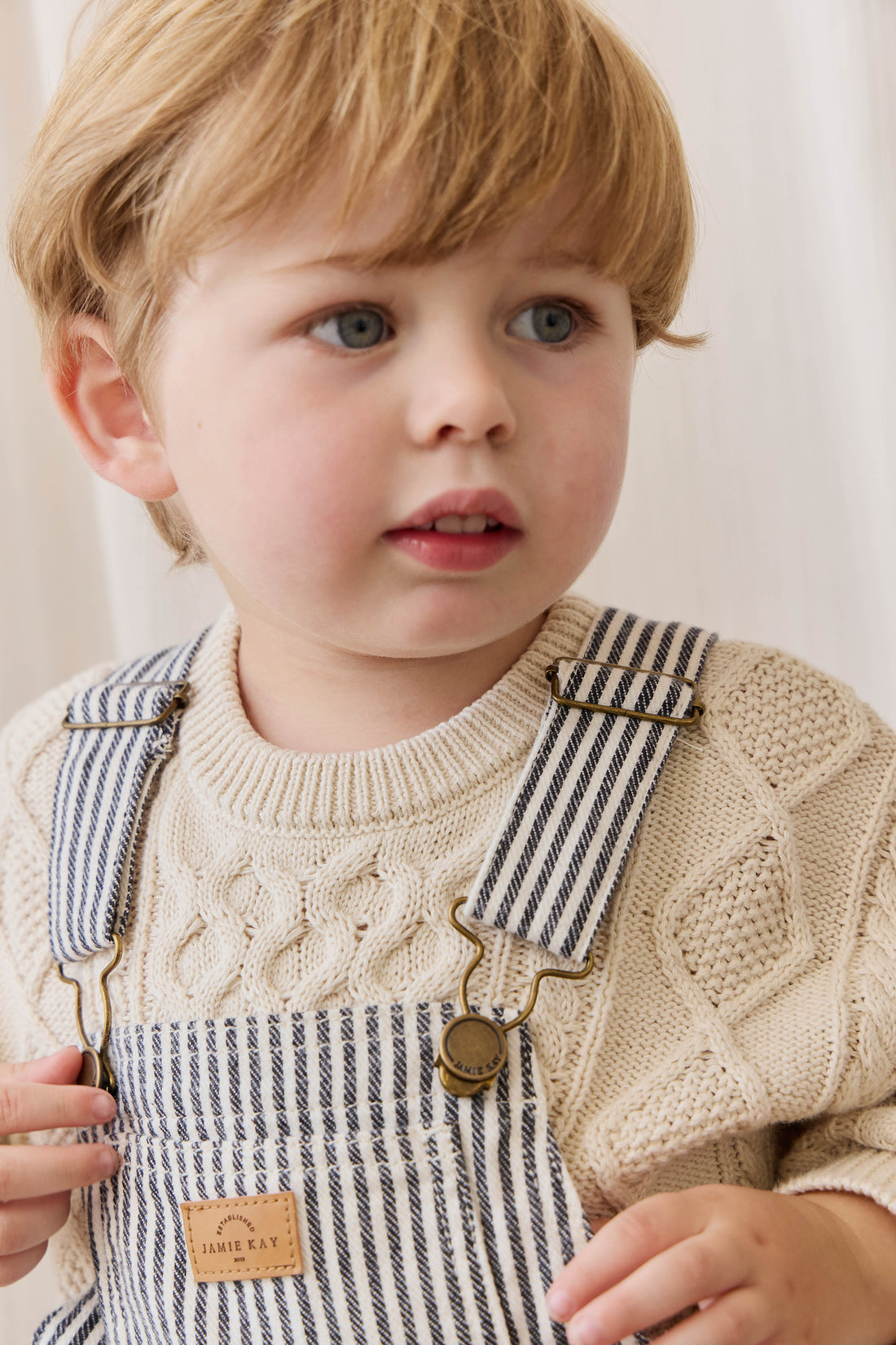 Cecil Overall - Sailor Stripe Eclipse/Cloud Childrens Overall from Jamie Kay NZ