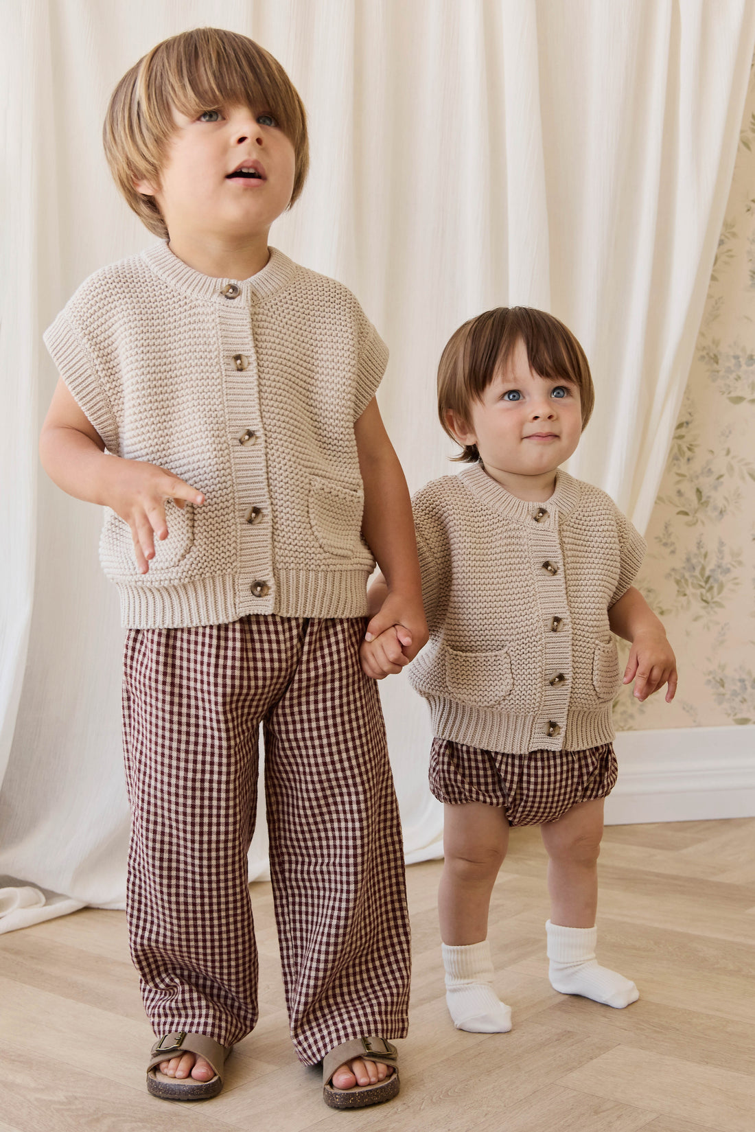 Rome Knit Vest - Oat Childrens Vest from Jamie Kay NZ
