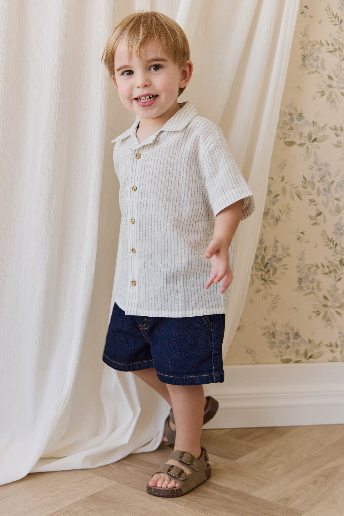 Reid Denim Short - Mid Indigo Denim Childrens Short from Jamie Kay NZ