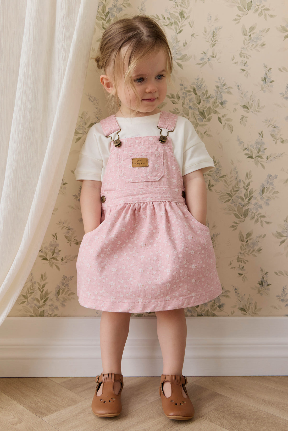 Norah Overall Dress - Paula Powder Childrens Dress from Jamie Kay NZ