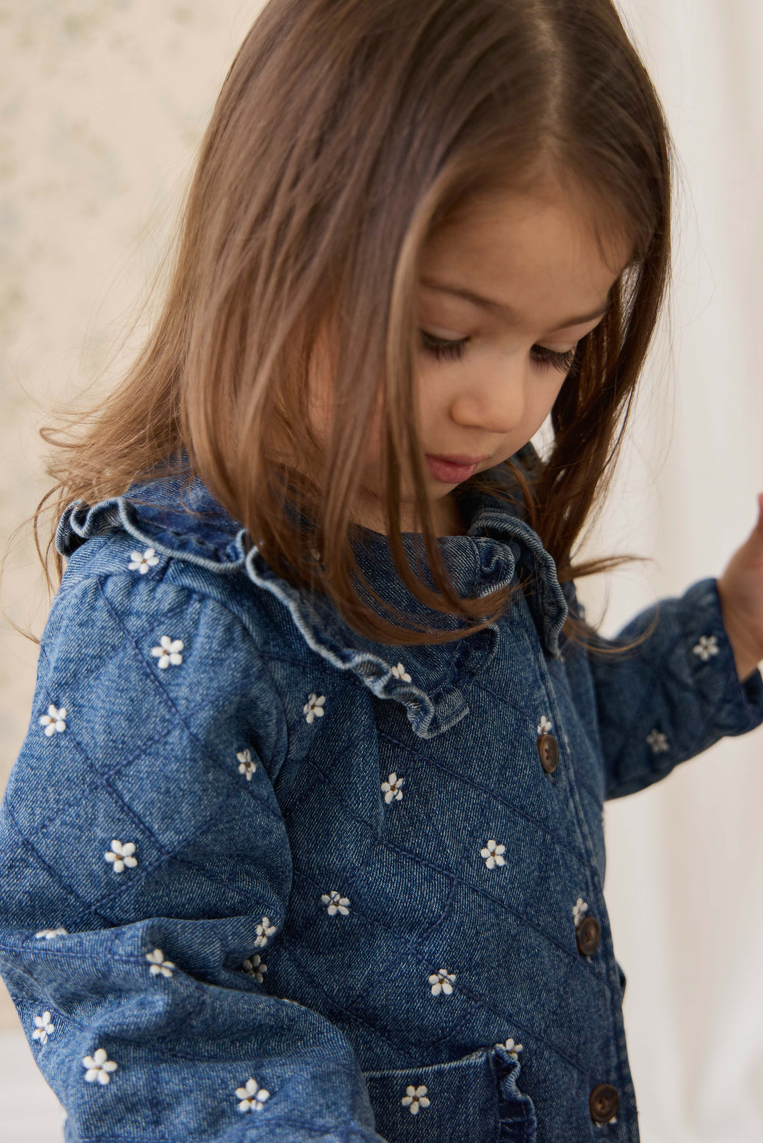 Amandine Jacket - Josie Floral Denim Childrens Jacket from Jamie Kay NZ