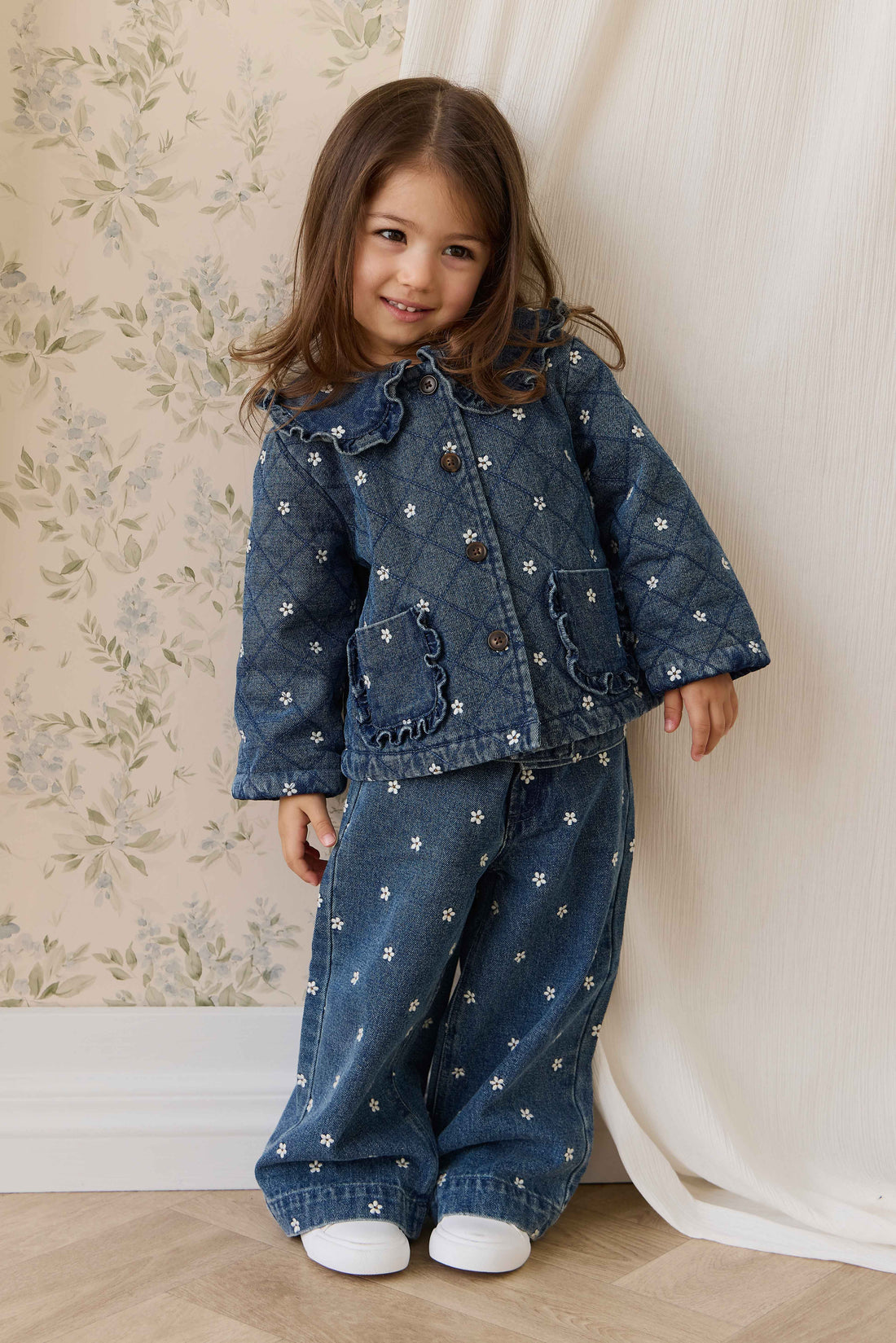 Amandine Jacket - Josie Floral Denim Childrens Jacket from Jamie Kay NZ