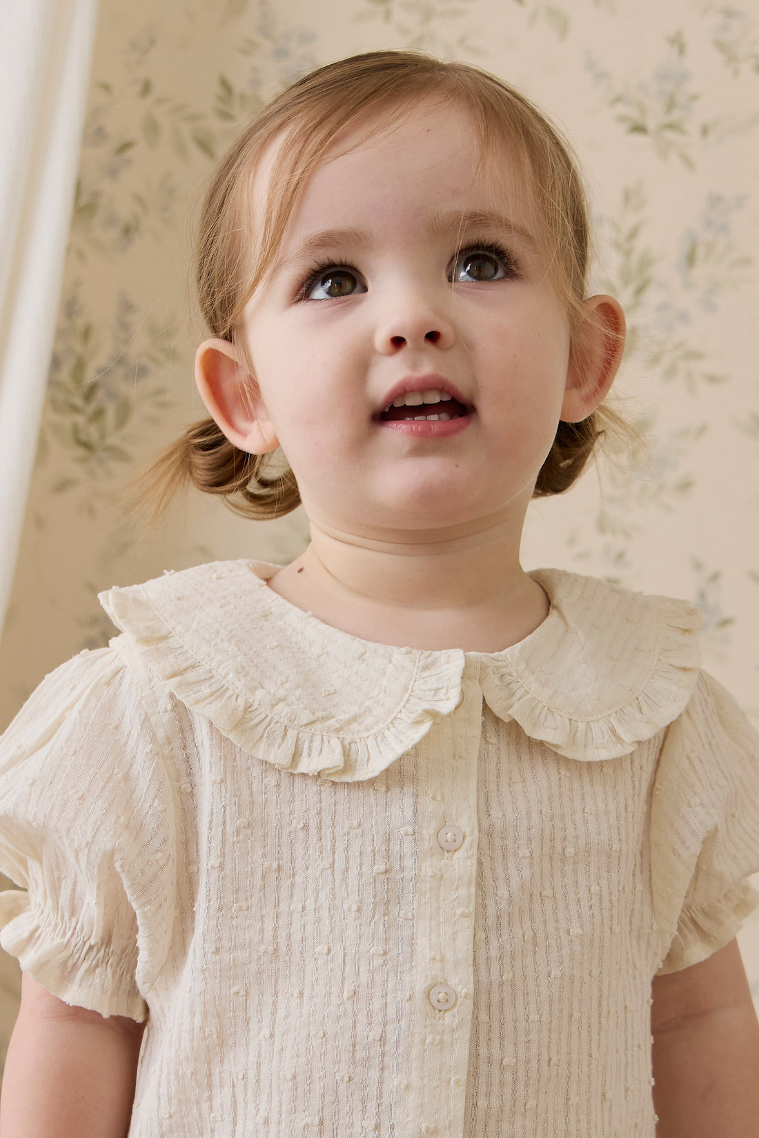 Organic Cotton Bowie Blouse - Parchment Childrens Top from Jamie Kay NZ