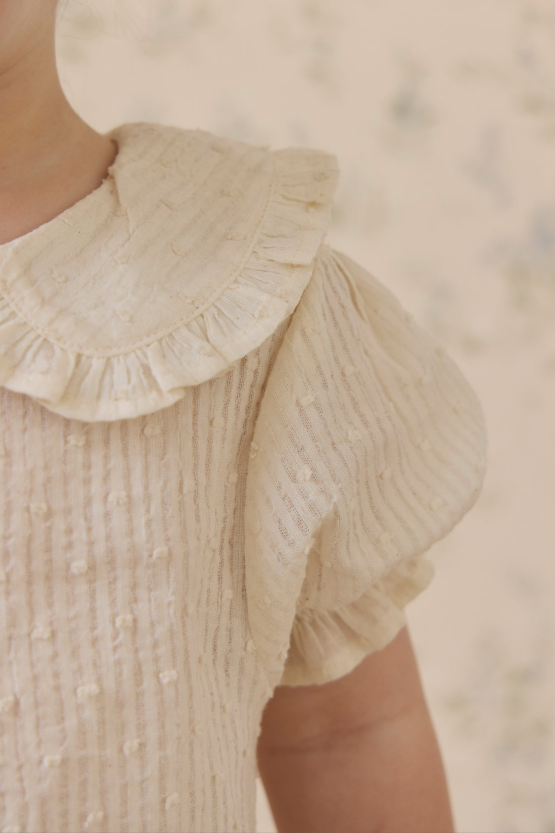 Organic Cotton Bowie Blouse - Parchment Childrens Top from Jamie Kay NZ