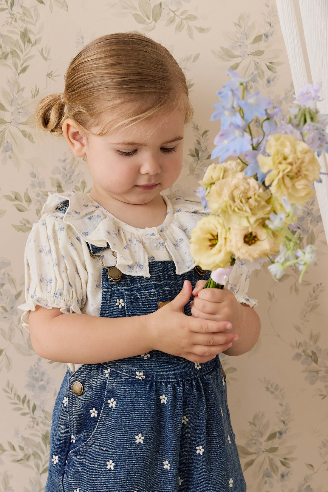 Cecil Overall - Josie Floral Denim Childrens Overall from Jamie Kay NZ