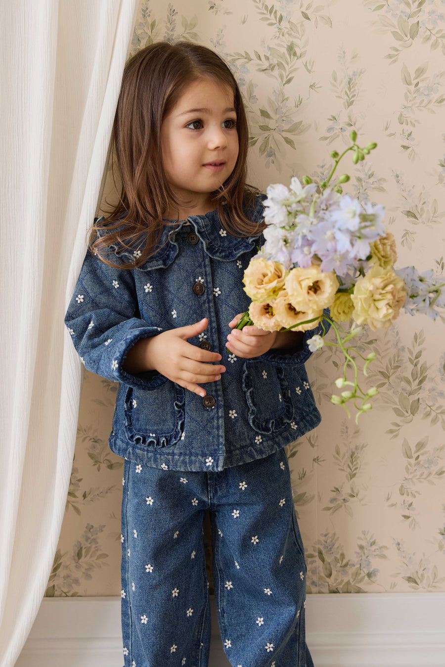 Amandine Pant - Josie Floral Denim – Jamie Kay NZ