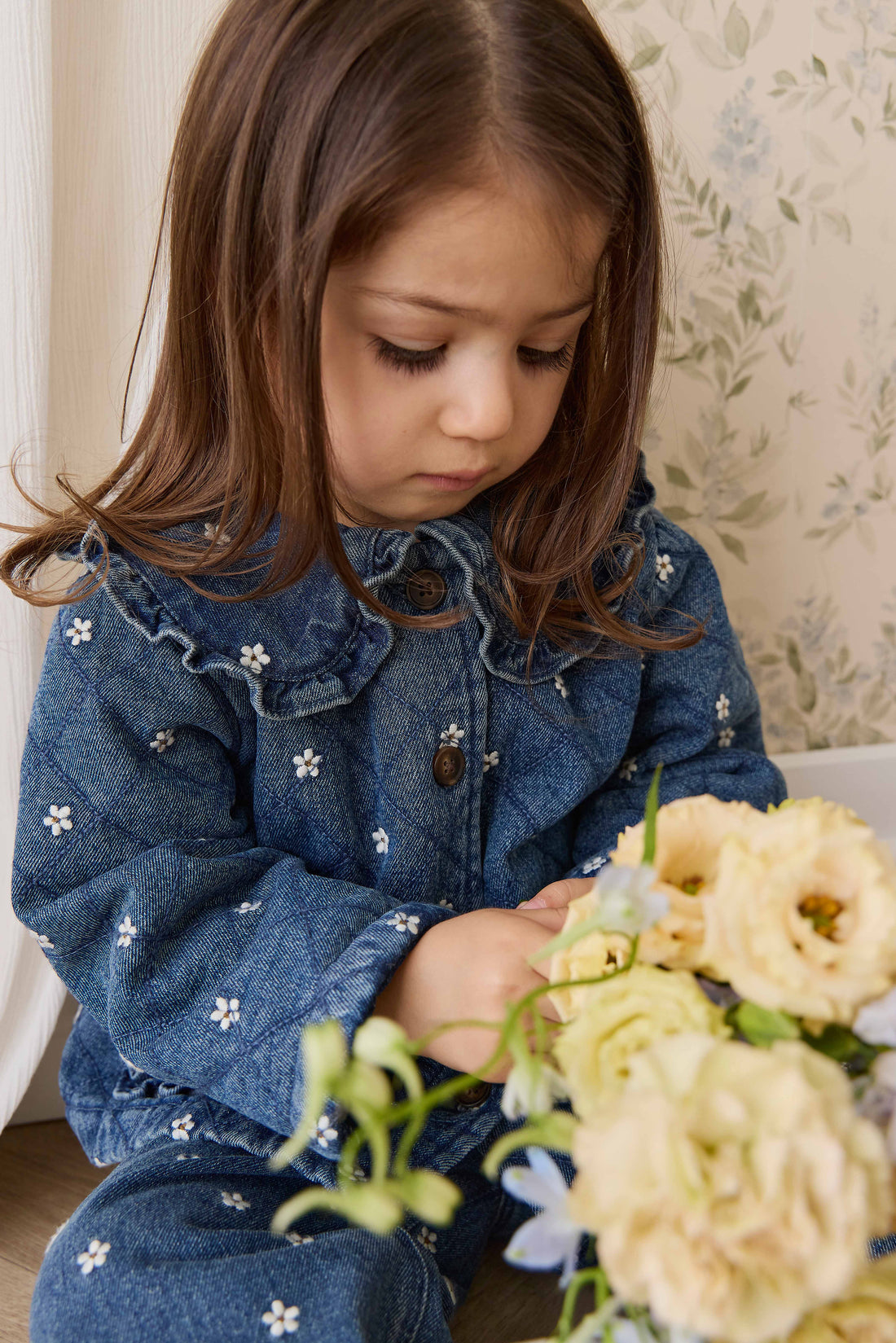 Amandine Jacket - Josie Floral Denim Childrens Jacket from Jamie Kay NZ