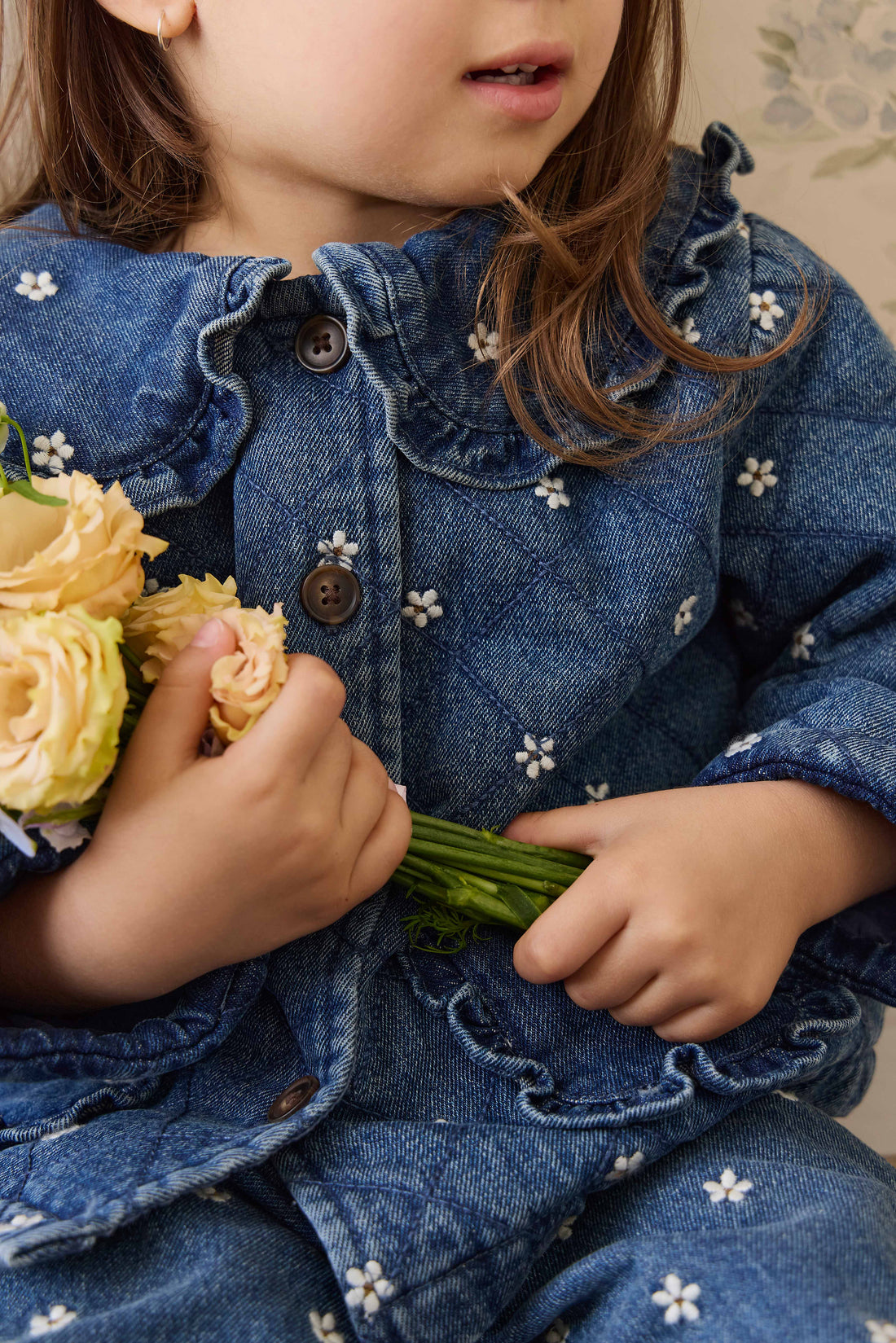Amandine Jacket - Josie Floral Denim Childrens Jacket from Jamie Kay NZ