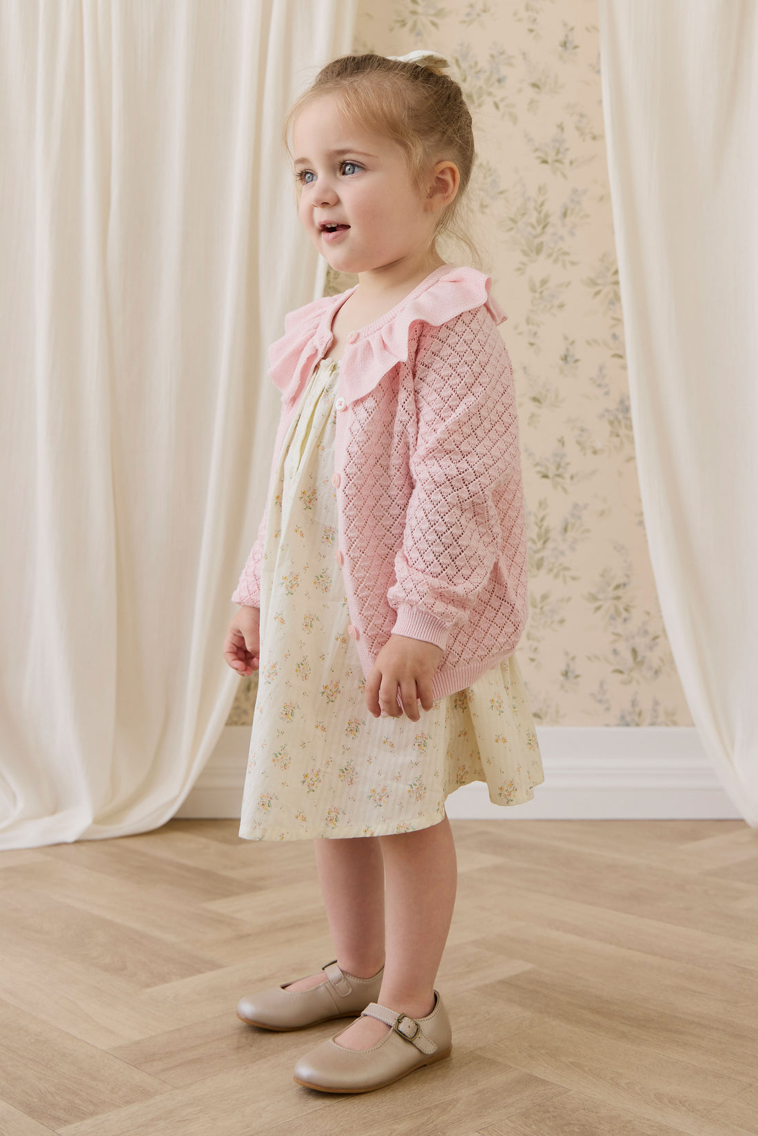 Organic Cotton Cosette Dress - Justine Parchment Childrens Dress from Jamie Kay NZ