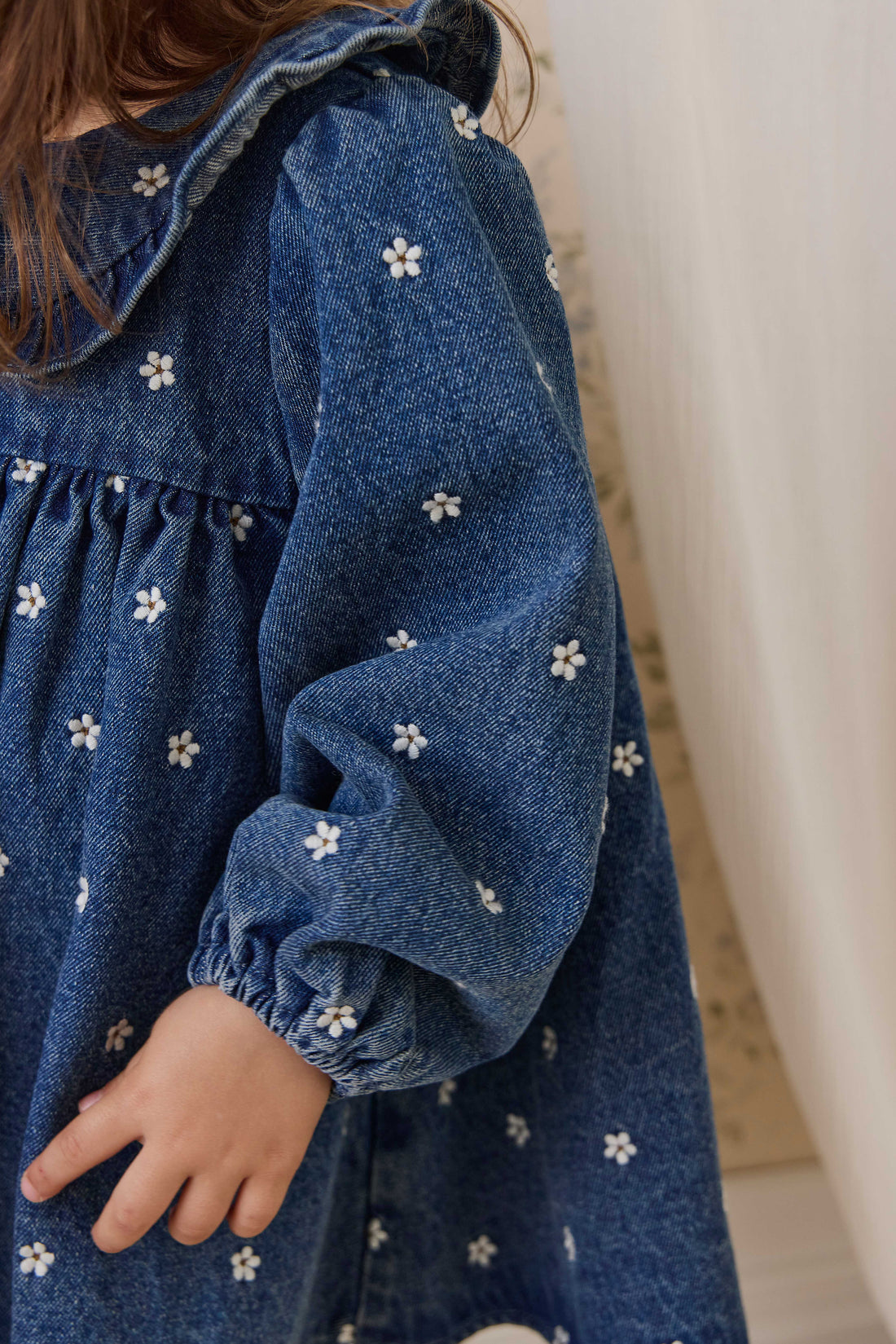 Ira Dress - Josie Floral Denim Childrens Dress from Jamie Kay NZ