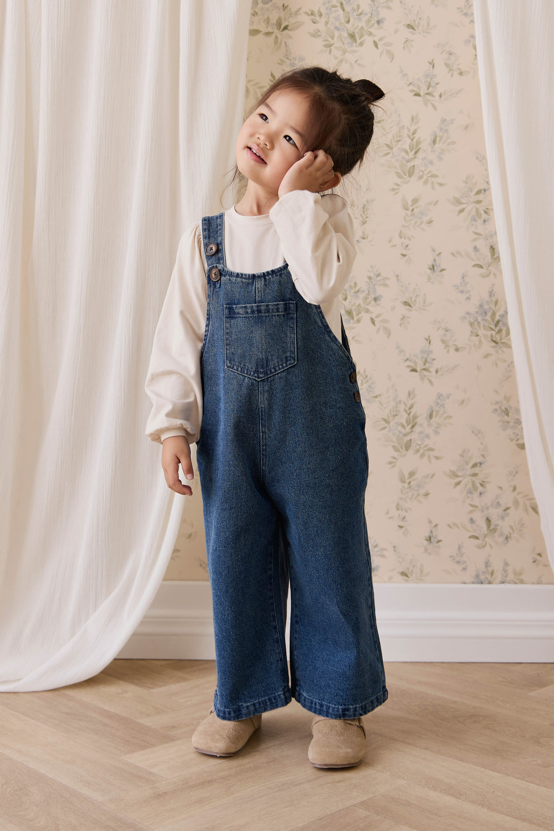 Pima Cotton Nylah Top - Vanilla Childrens Top from Jamie Kay NZ