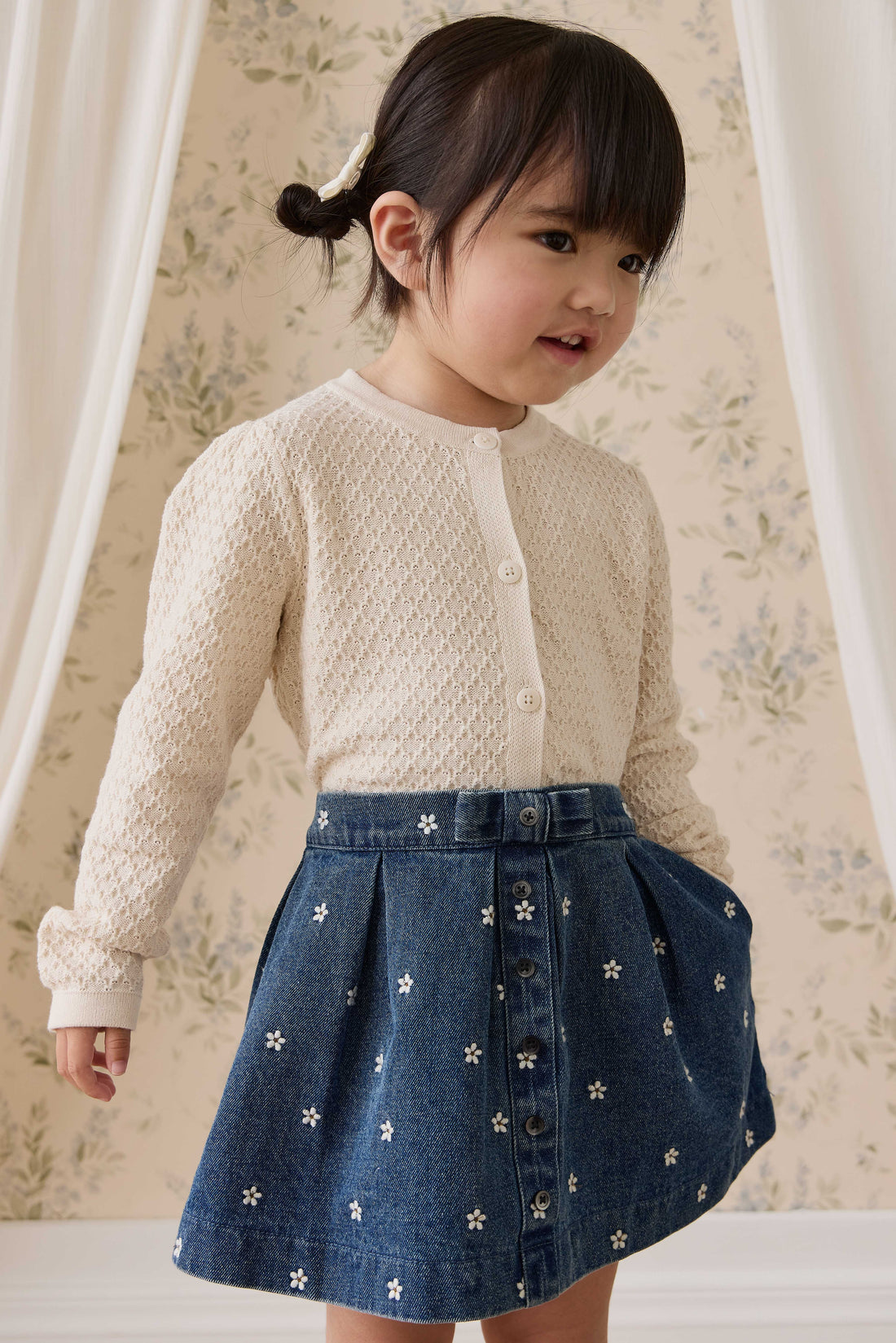 Clementine Cardigan - Vanilla Childrens Cardigan from Jamie Kay NZ