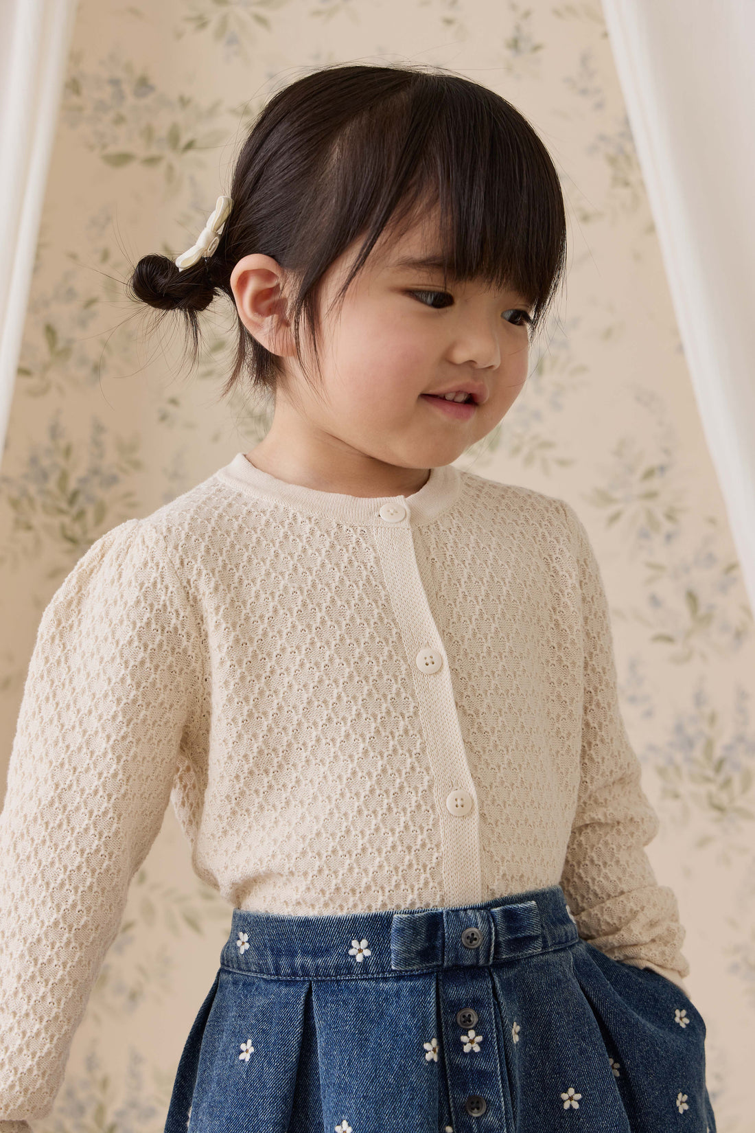 Clementine Cardigan - Vanilla Childrens Cardigan from Jamie Kay NZ