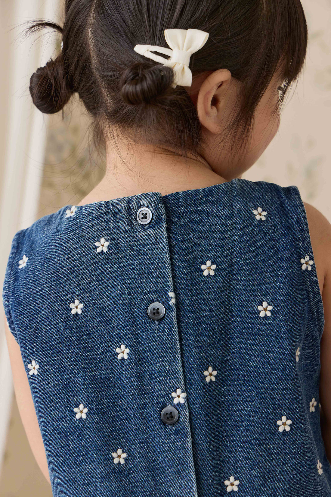 Etta Top - Josie Floral Denim Childrens Top from Jamie Kay NZ