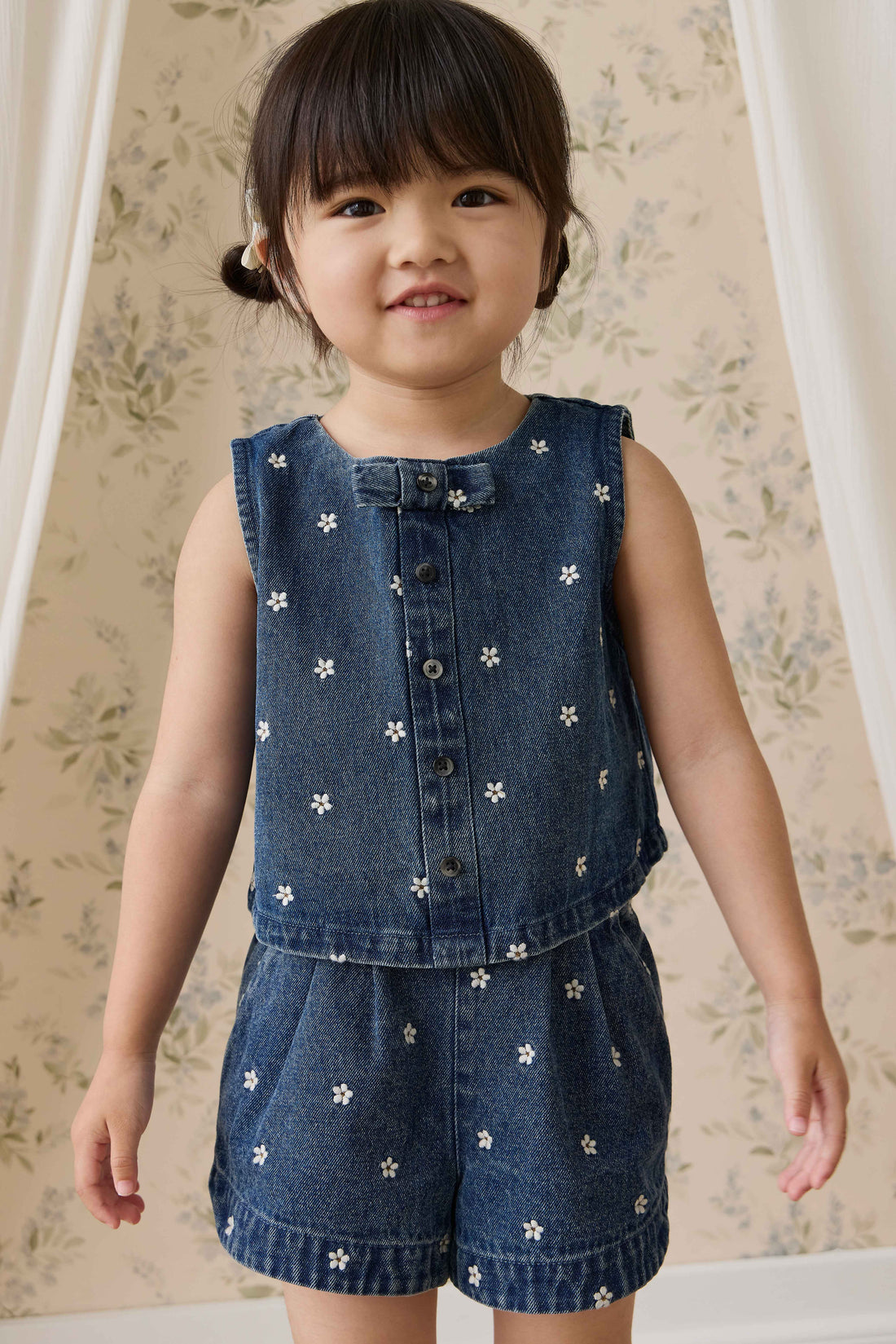 Jardine Short - Josie Floral Denim Childrens Shorts from Jamie Kay NZ