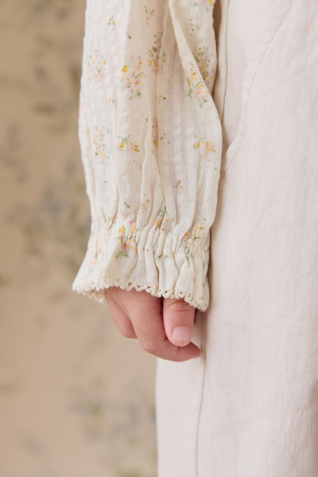 Organic Cotton Cecile Top - Justine Parchment Childrens Top from Jamie Kay NZ