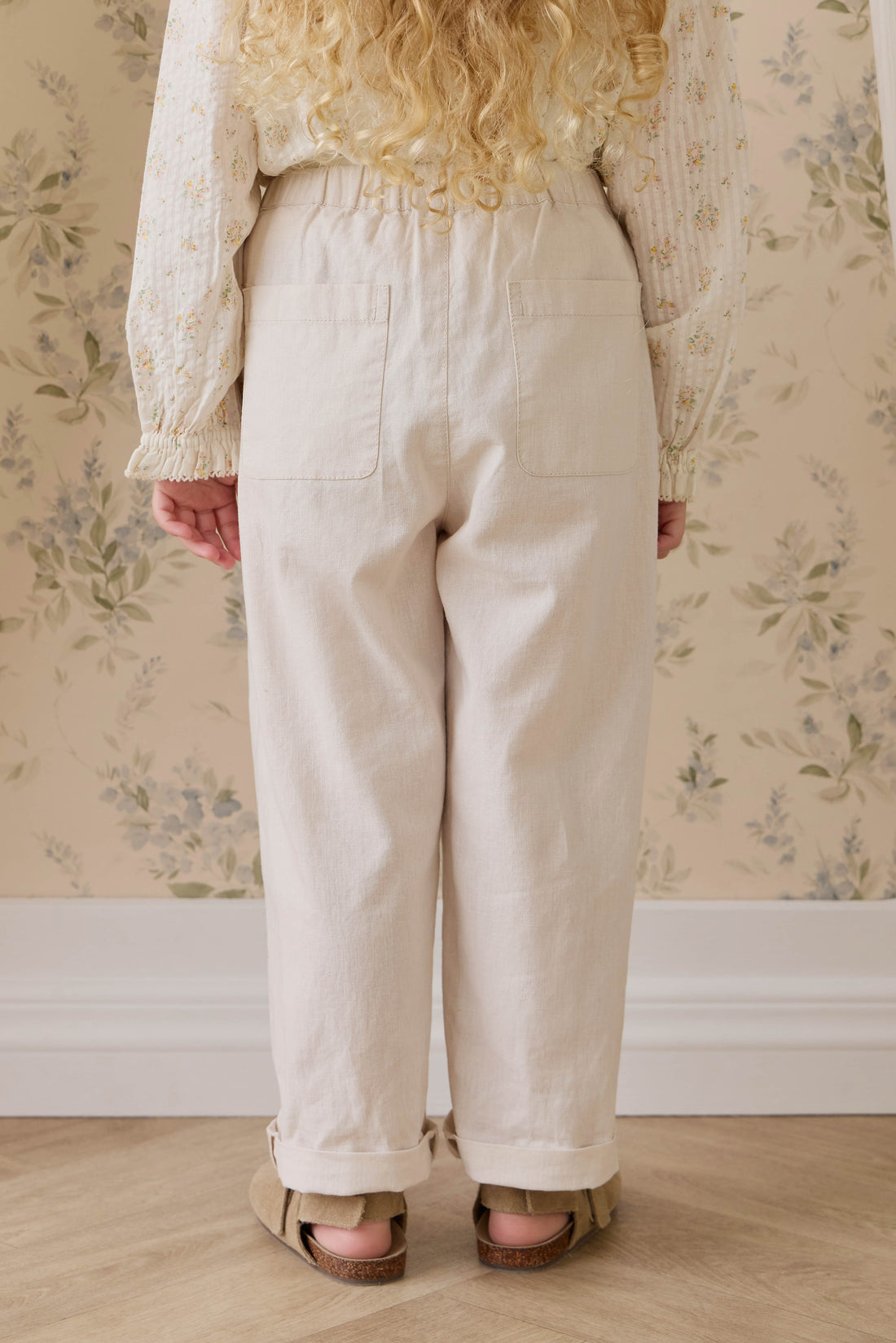 Ali Linen/Cotton Pant - Natural Childrens Pant from Jamie Kay NZ