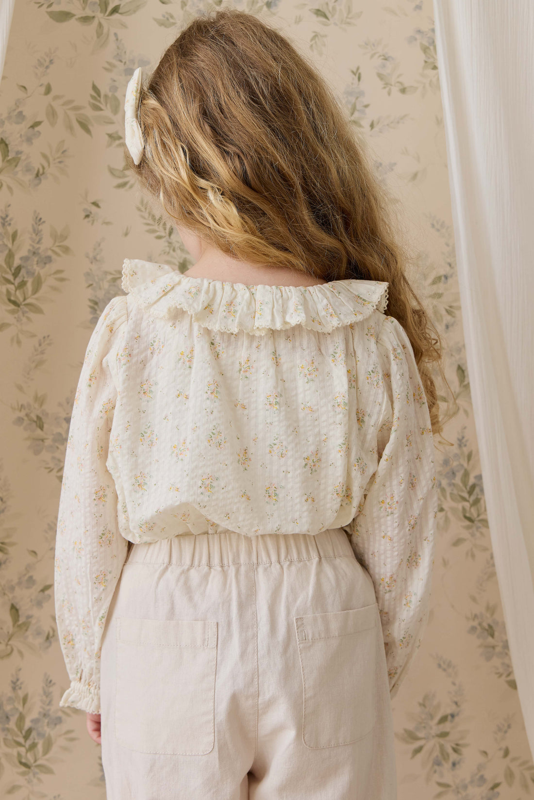 Organic Cotton Cecile Top - Justine Parchment Childrens Top from Jamie Kay NZ