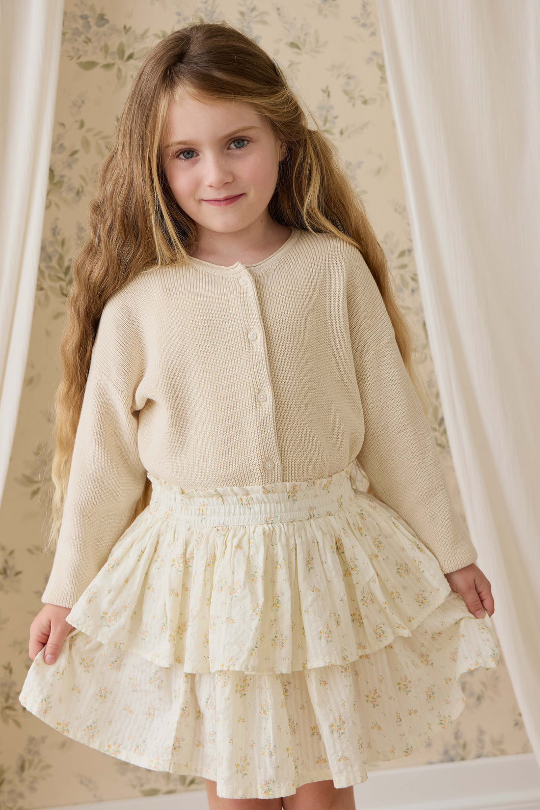 Sally Cardigan - Vanilla Childrens Cardigan from Jamie Kay NZ