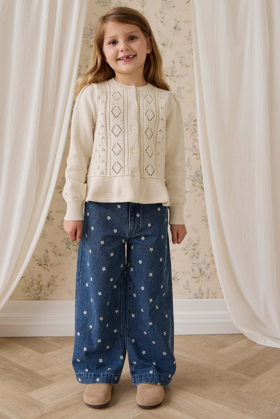 Annabelle Cardigan - Vanilla Childrens Cardigan from Jamie Kay NZ