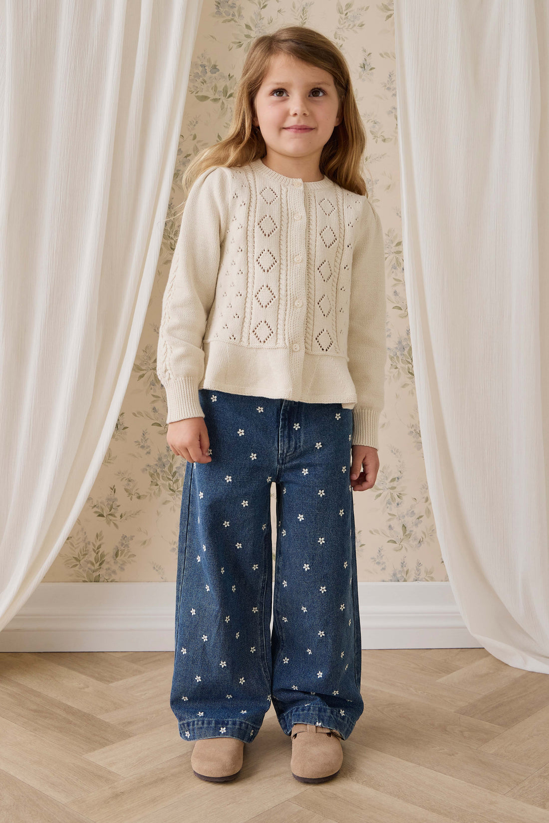 Annabelle Cardigan - Vanilla Childrens Cardigan from Jamie Kay NZ
