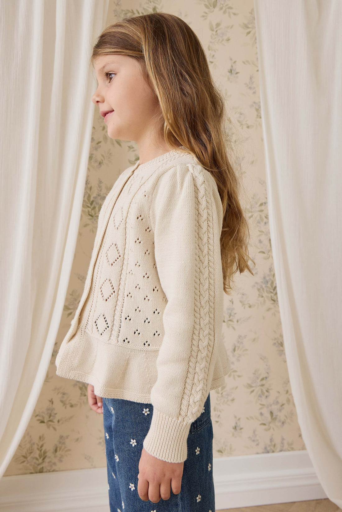 Annabelle Cardigan - Vanilla Childrens Cardigan from Jamie Kay NZ